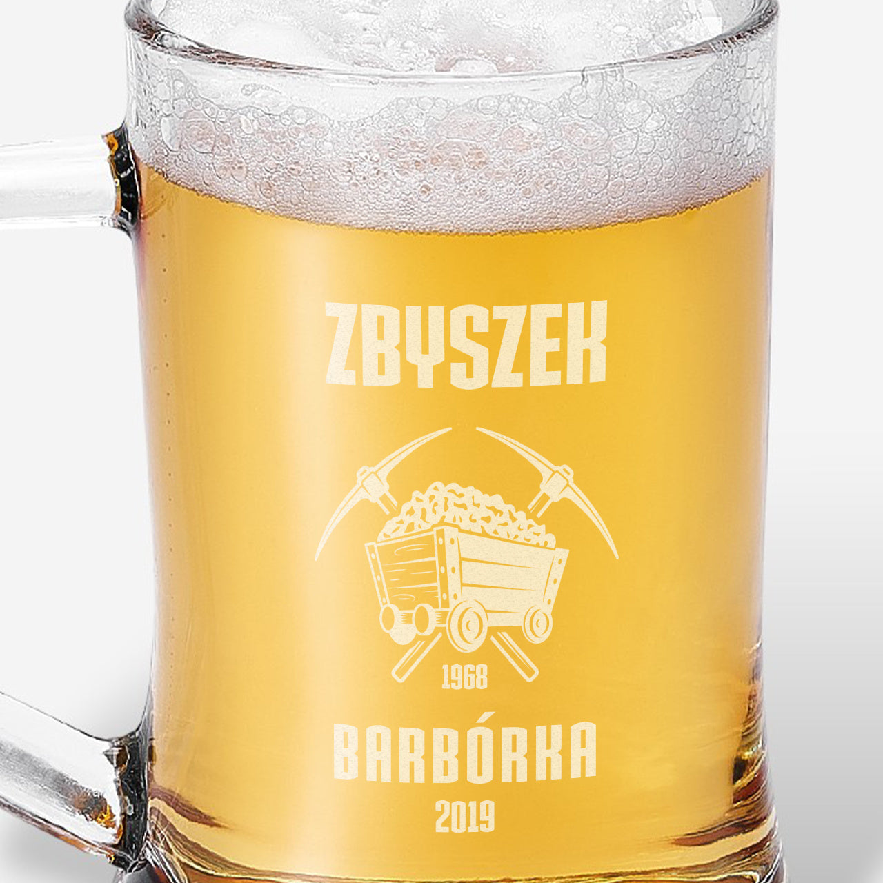 Grawerowany kufel dla górnika prezent dla górnika kufel z grawerem kufel do piwa kufel do piwa z grawerem