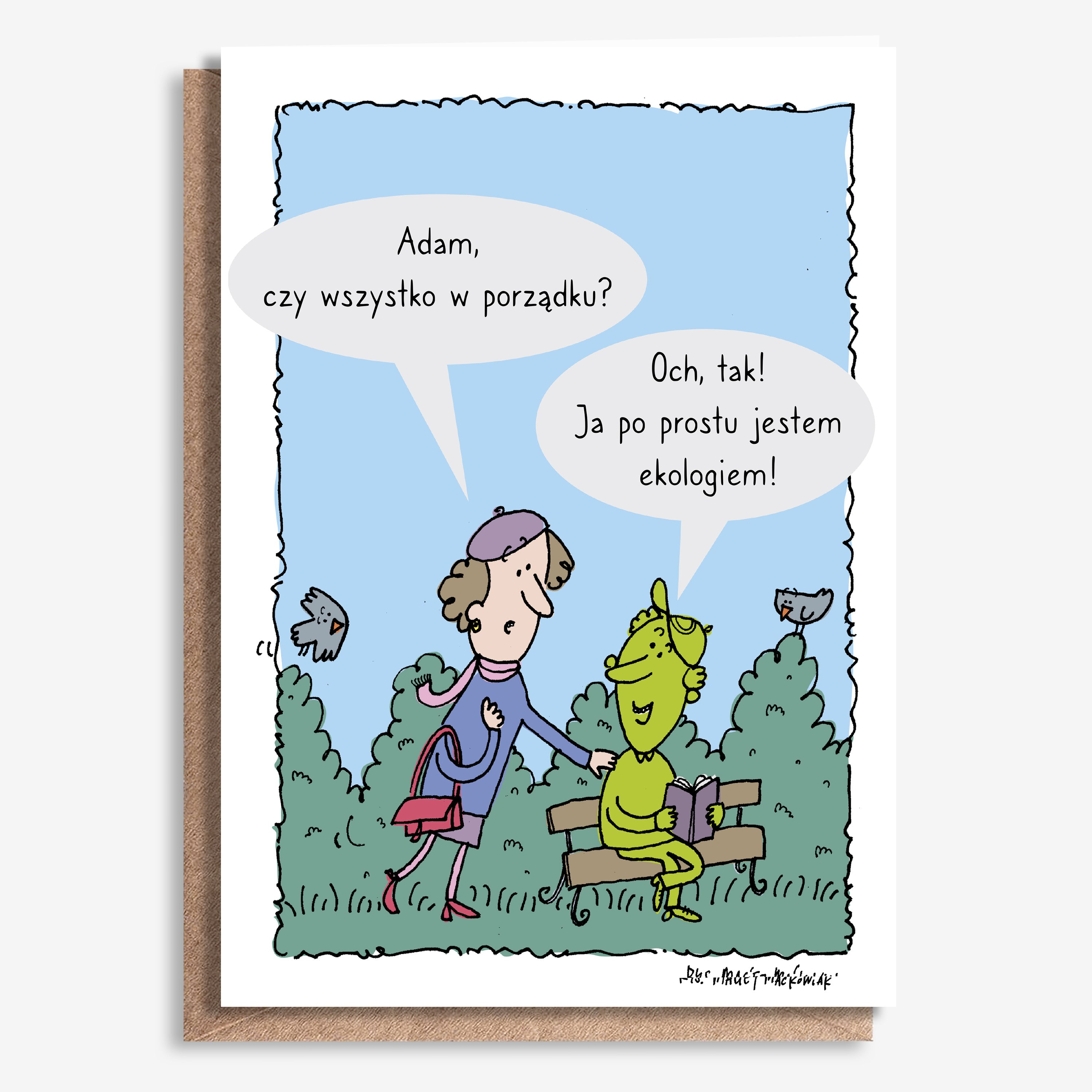 Śmieszna kartka A4 dla ekologa