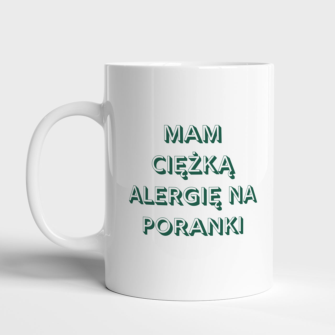 Zabawny kubek do pracy - Alergia Na Poranki śmieszny prezent do biura kubek z humorem 