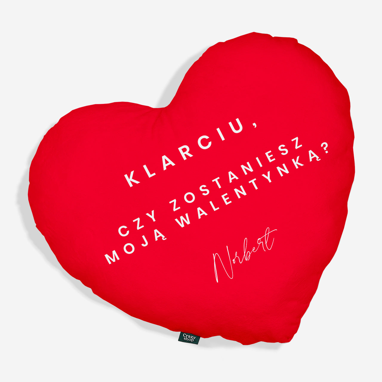 Poduszka w kształcie serca na prezent walentynkowy dla niej