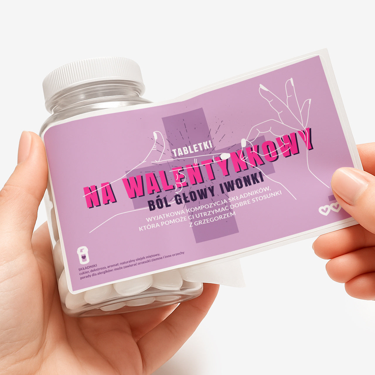 Zestaw prezentowy: miętówki + etykieta do naklejenia - upominek dla ukochanej