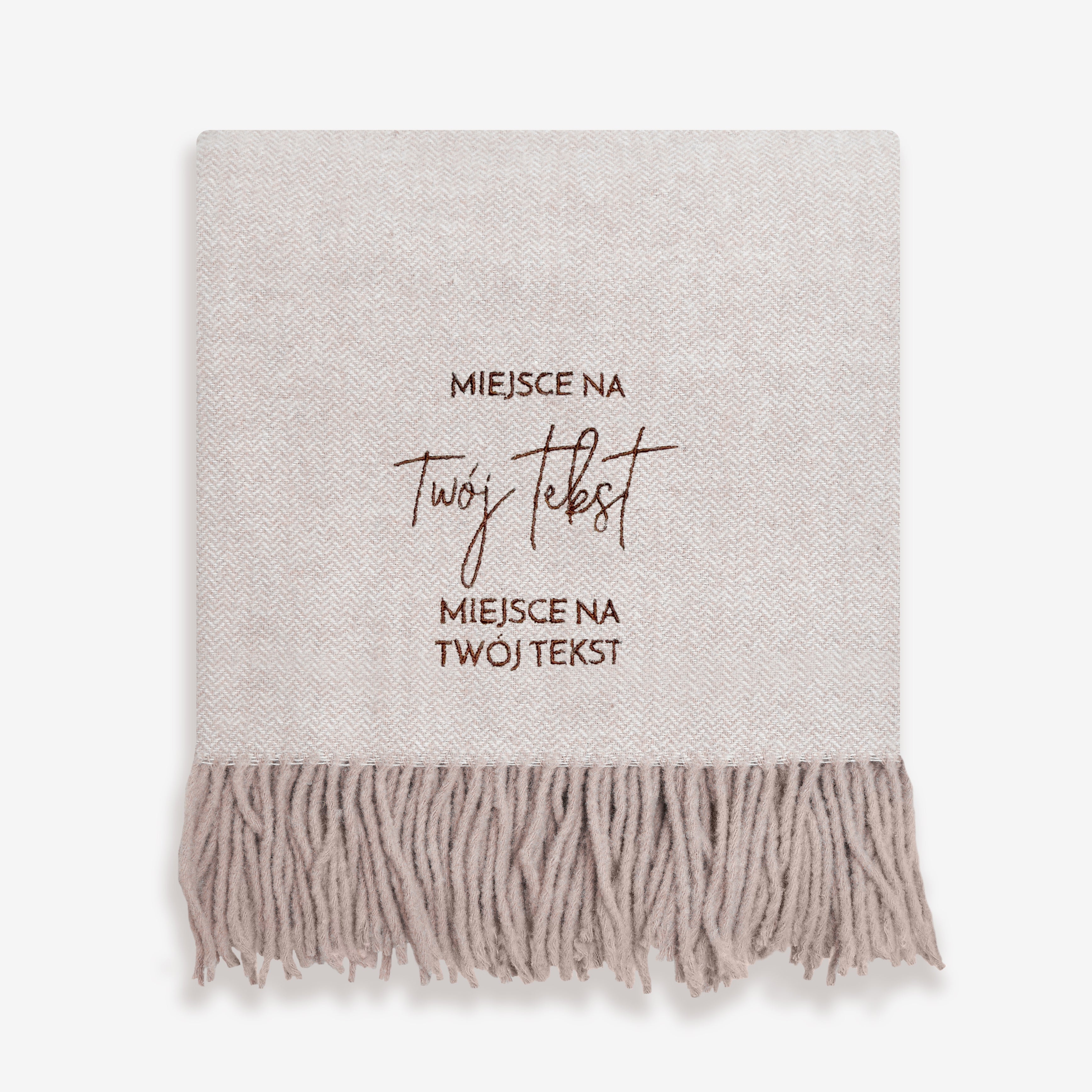 Koc z haftem 100% wełna koc personalizowany prezent z haftem dla niej personalizowany koc z dedykacją