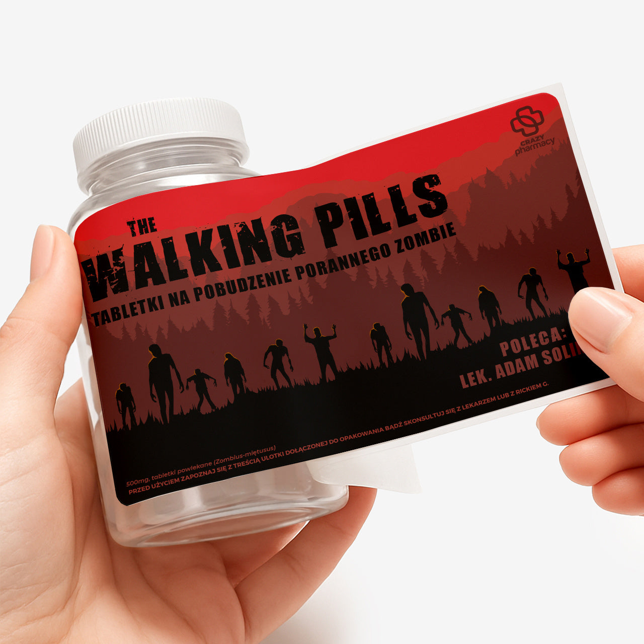 Opakowanie na miętówki/ cukierki z etykietą personalizowaną - w klimacie apokalipsy zombie