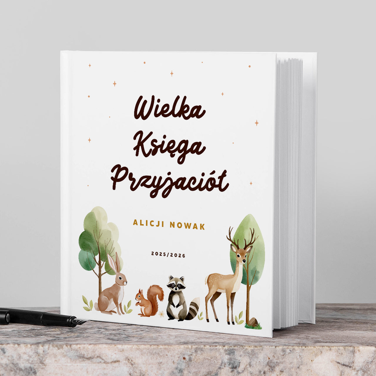 Personalizowana księga przyjaciół dla dziecka na rozpoczęcie szkoły
