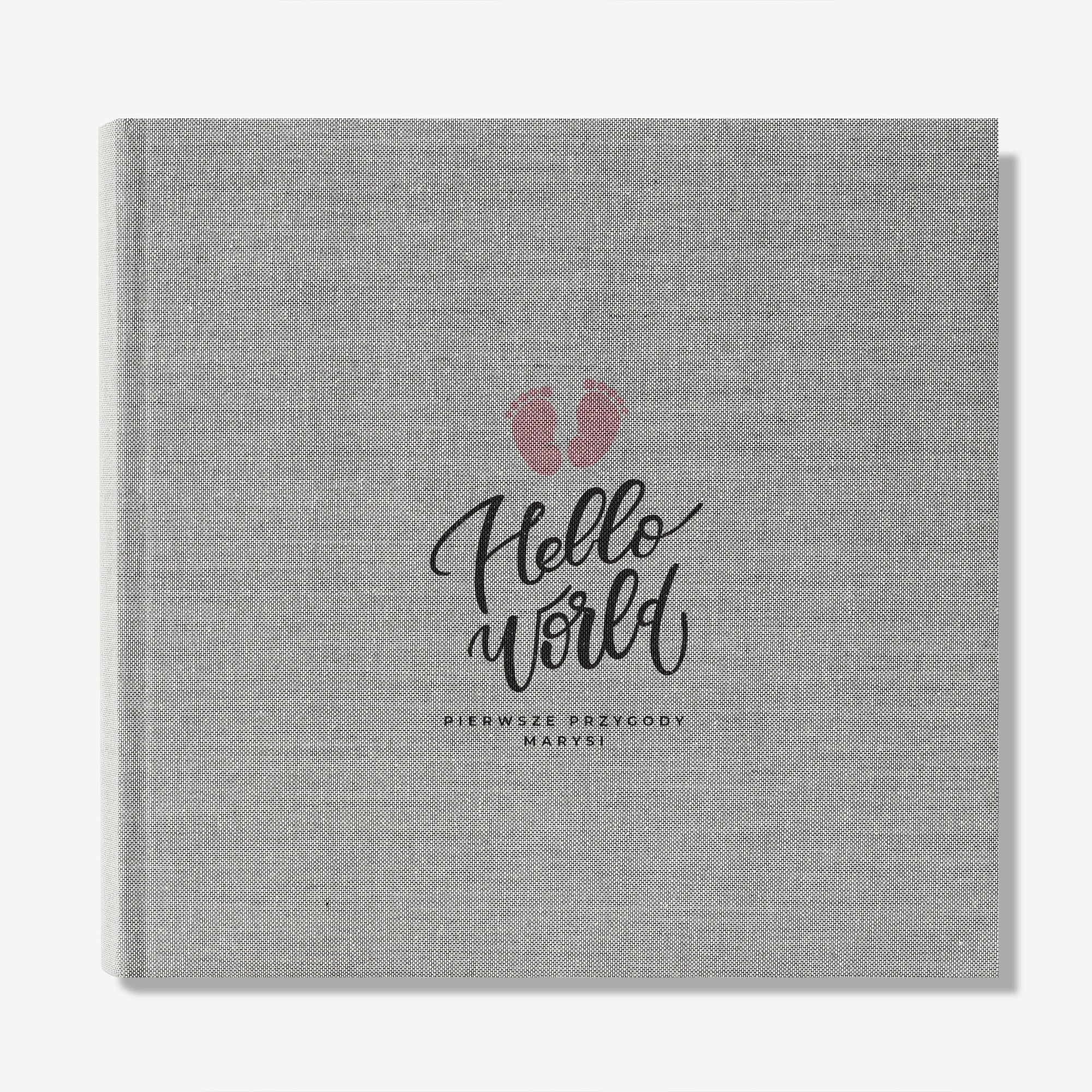 Personalizowany album na chrzest dziewczynki - Hello World upominek na chrzest dla dziewczynki album na chrzest