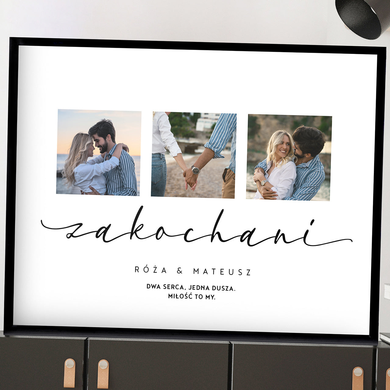 Plakat walentynkowy dla zakochanych prezent na walentynki plakat ze zdjęciami prezent dla pary