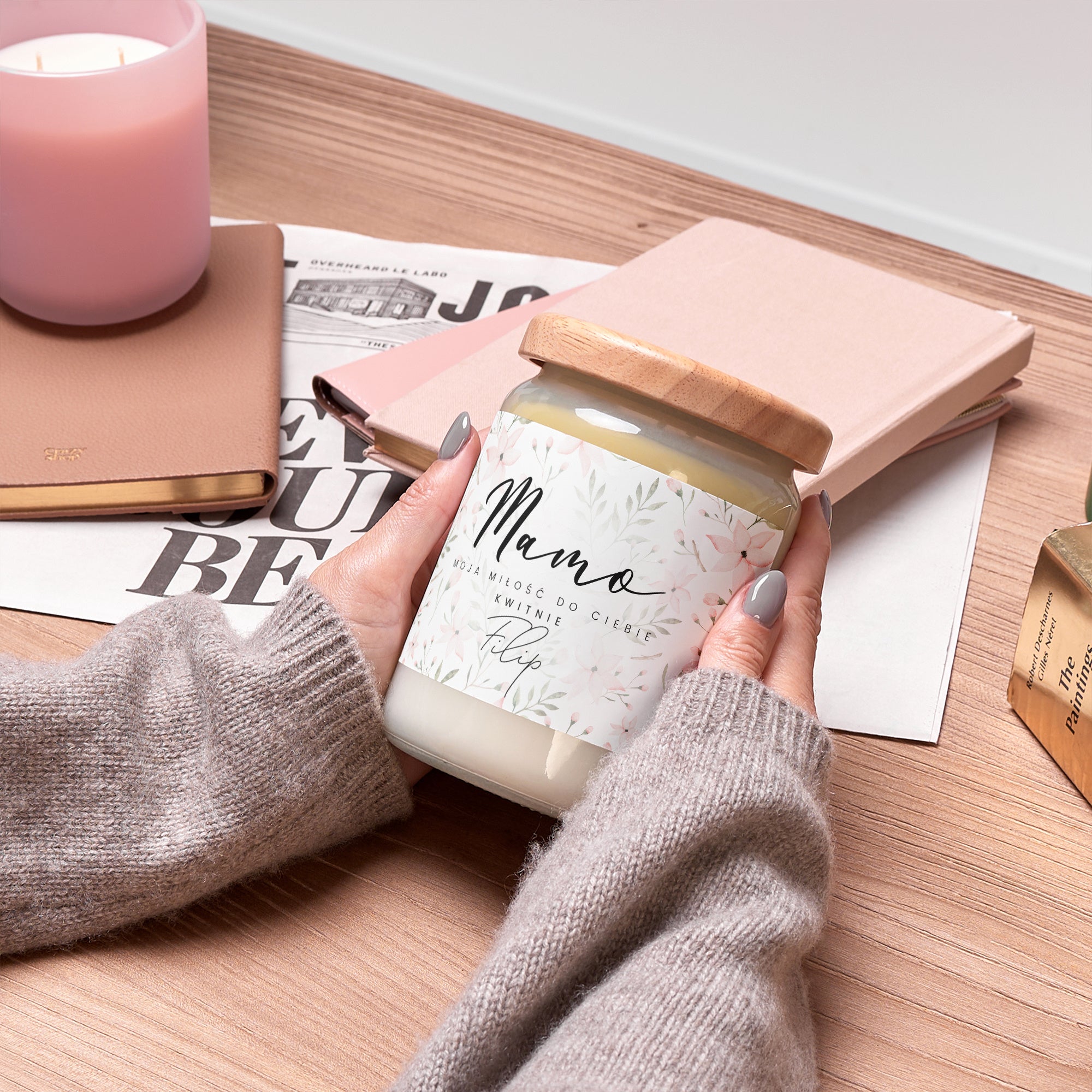 Personalizowana świeczka dla mamy - Moja miłość kwitnie