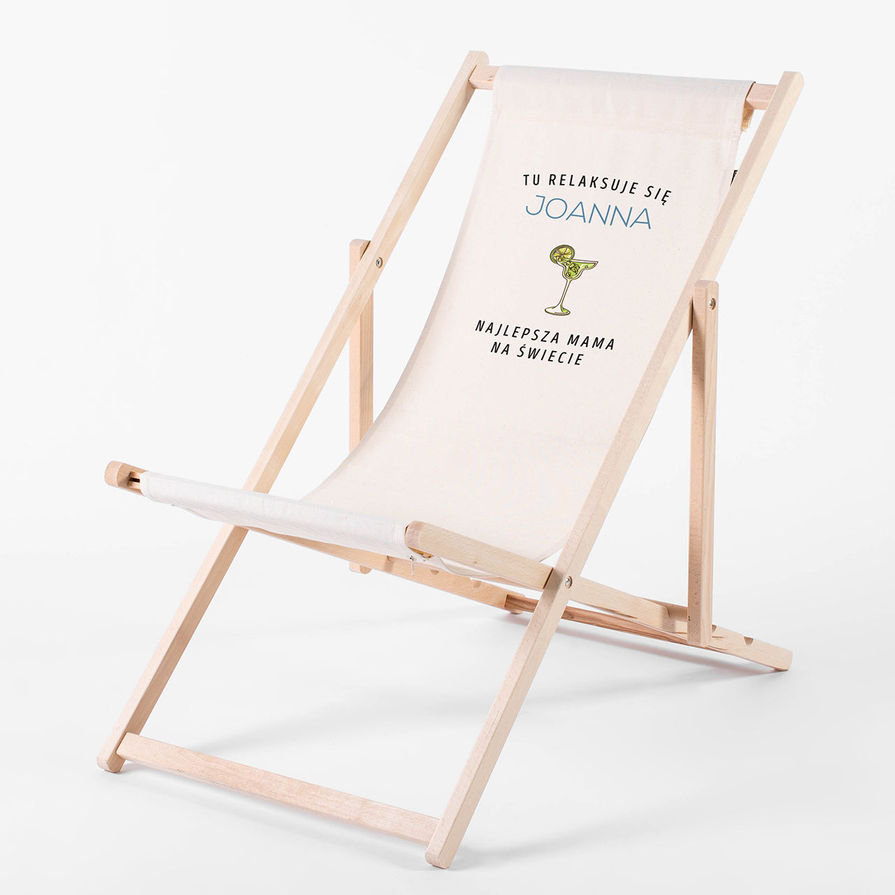 Leżak dla mamy - Relaks - prezent na Dzień Matki leżak z nadrukiem prezent dla niej leżak personalizowany