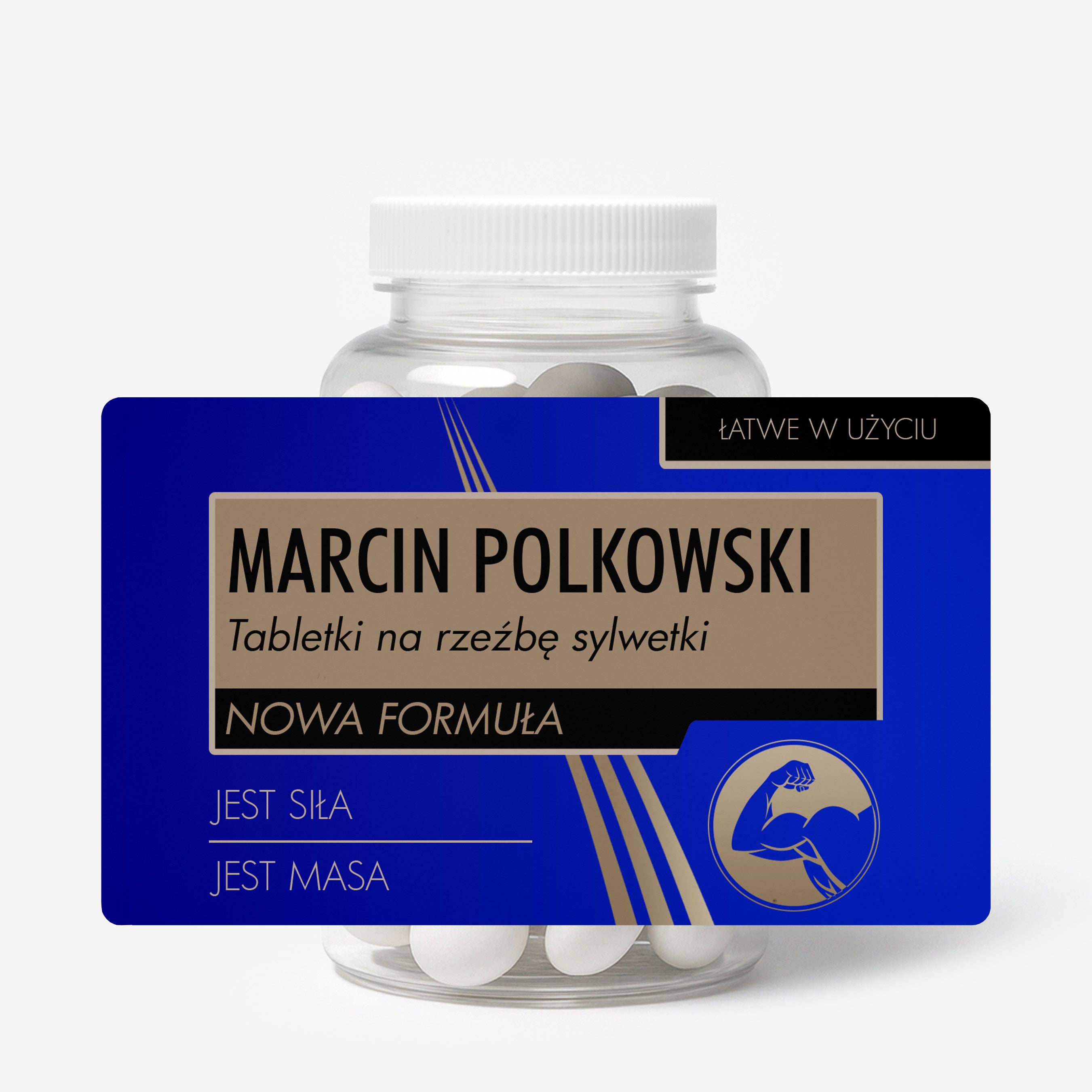 Personalizowany pojemnik na miętówki - Na rzeźbę sylwetki - prezent dla kulturysty