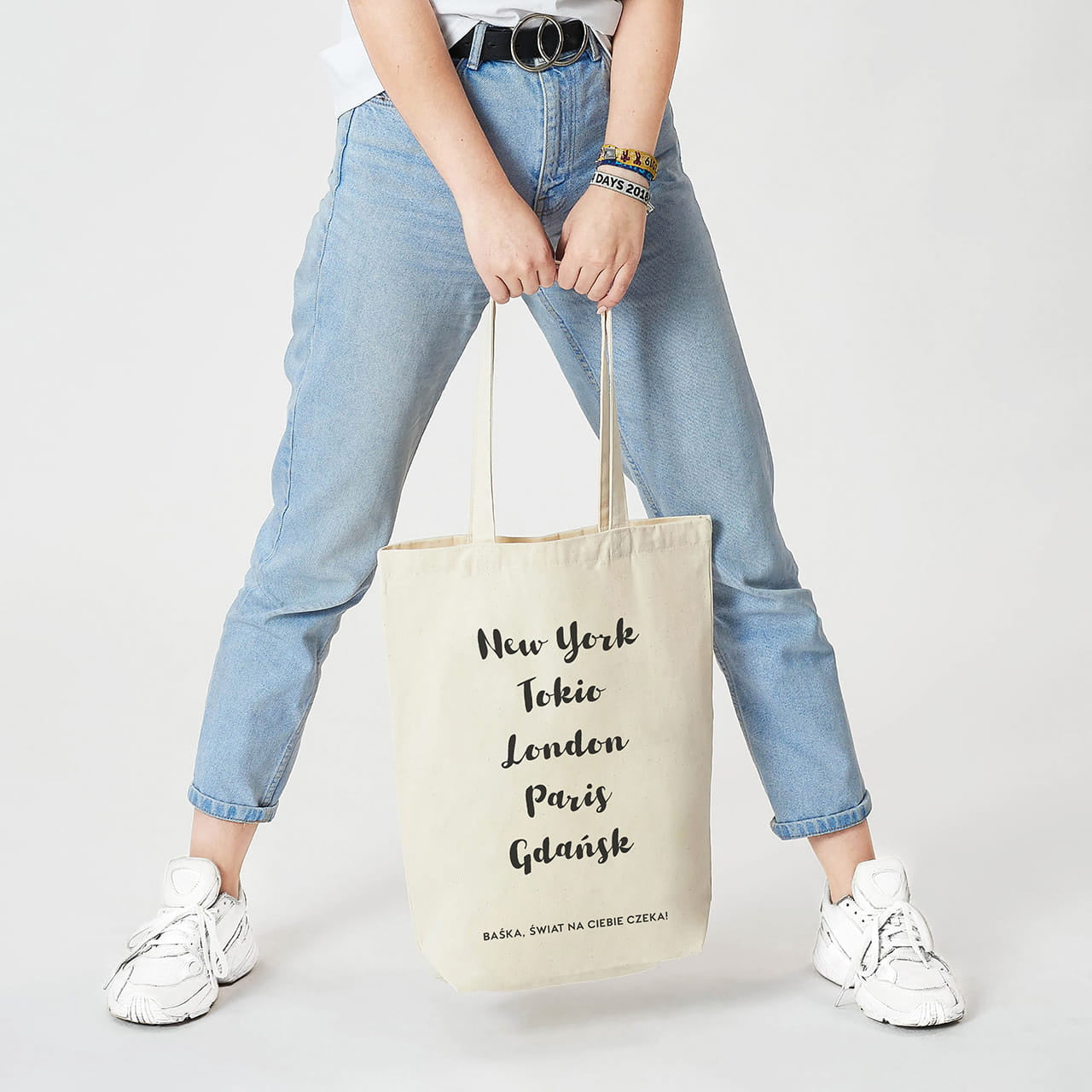 Personalizowana torba na zakupy - upominek dla podróżniczki prezent dla podróżniczki torba personalizowana