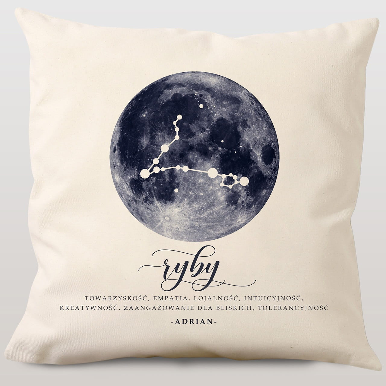 Poduszka ze znakiem zodiadku - ryby prezent dla ryby astrologiczny prezent poduszka z nadrukiem Ryby