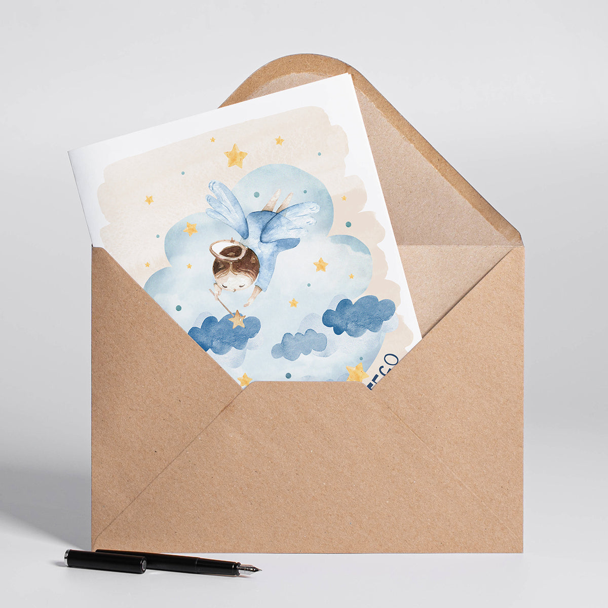 Personalizowana kartka na chrzest - Mały Aniołek