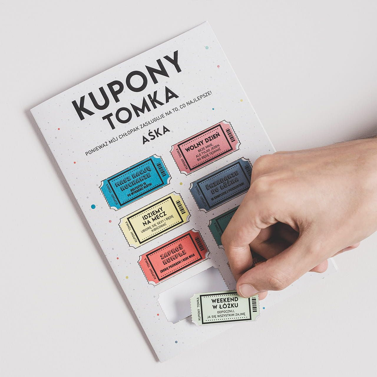 Personalizowana kartka na Dzień Chłopaka - kupony dla chłopaka