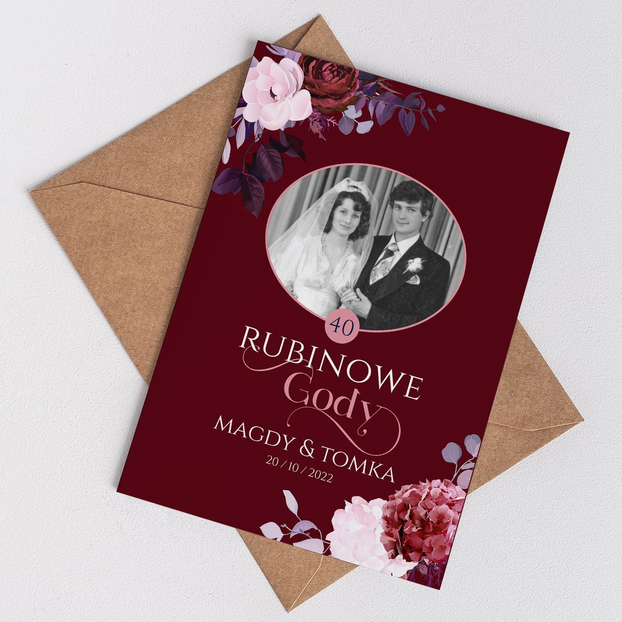 Kartka ze zdjęciem na Rubinowe Gody
