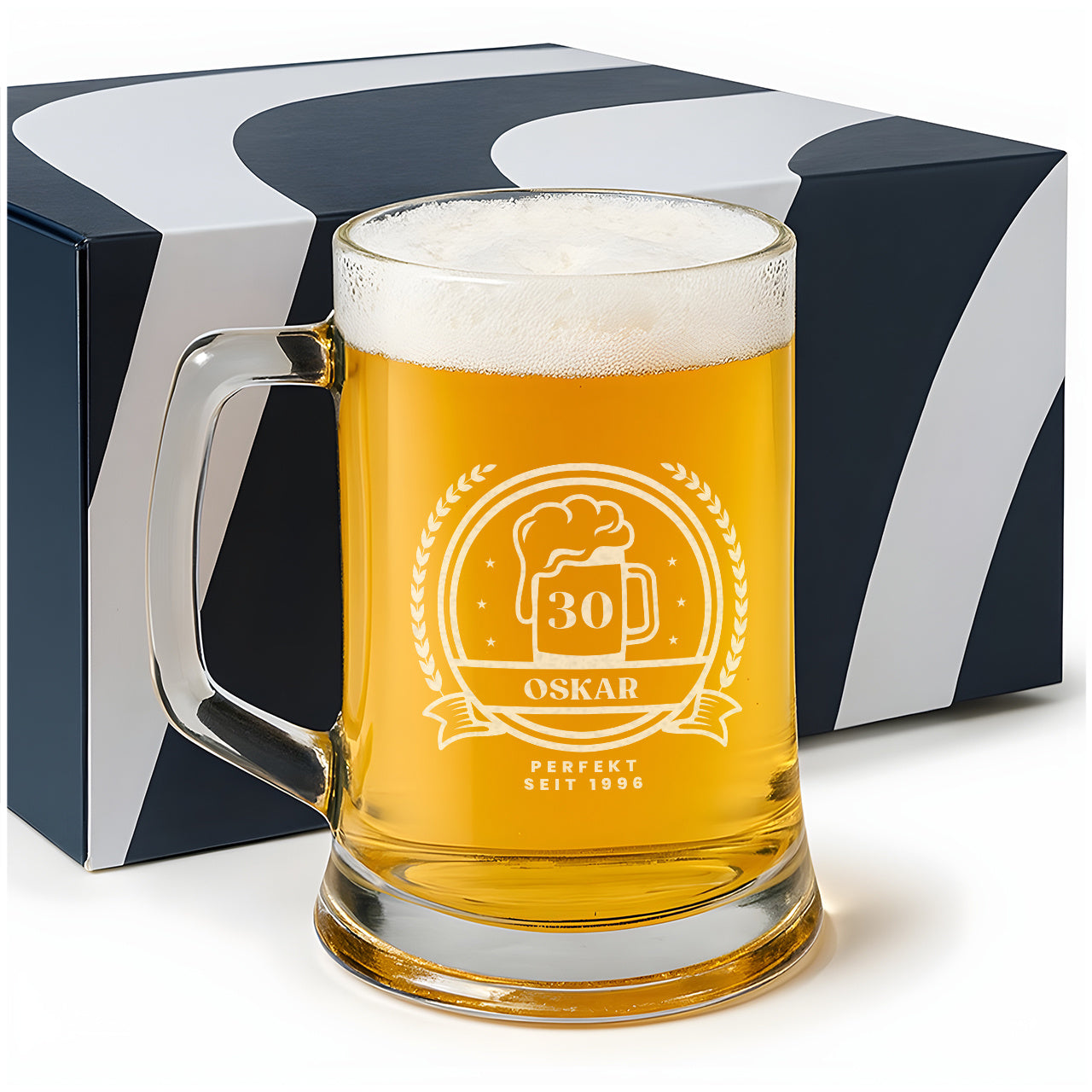 Gravierter BIERKRUG ZUM 30. GEBURTSTAG