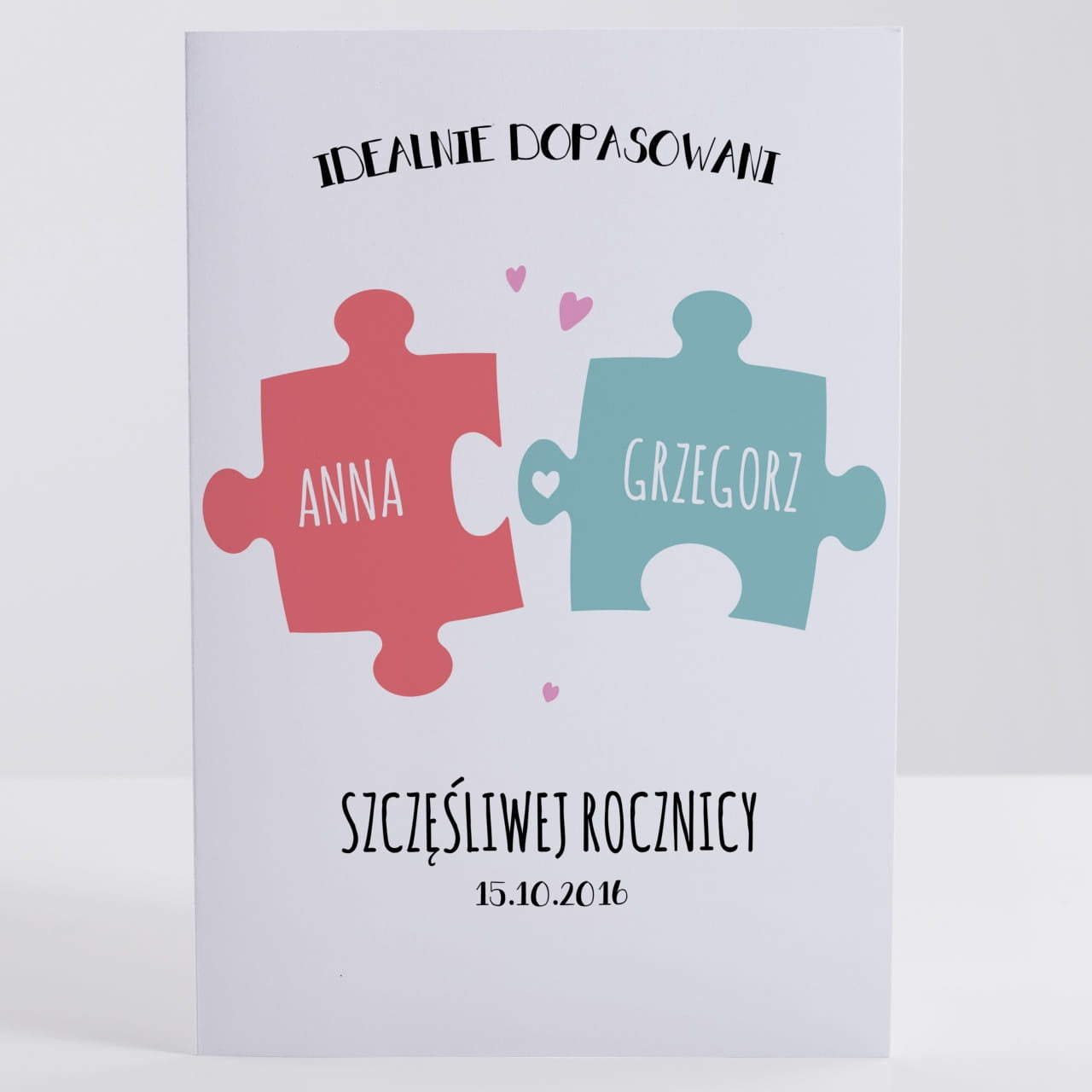 Personalizowana kartka na rocznicę ślubu - idealnie dopasowani prezent na rocznicę ślubu kartka dla małżeństwa
