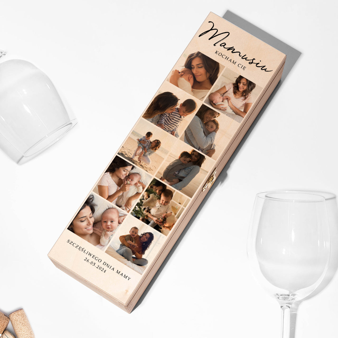 Personalizowana skrzynka ze zdjęciami dla mamy