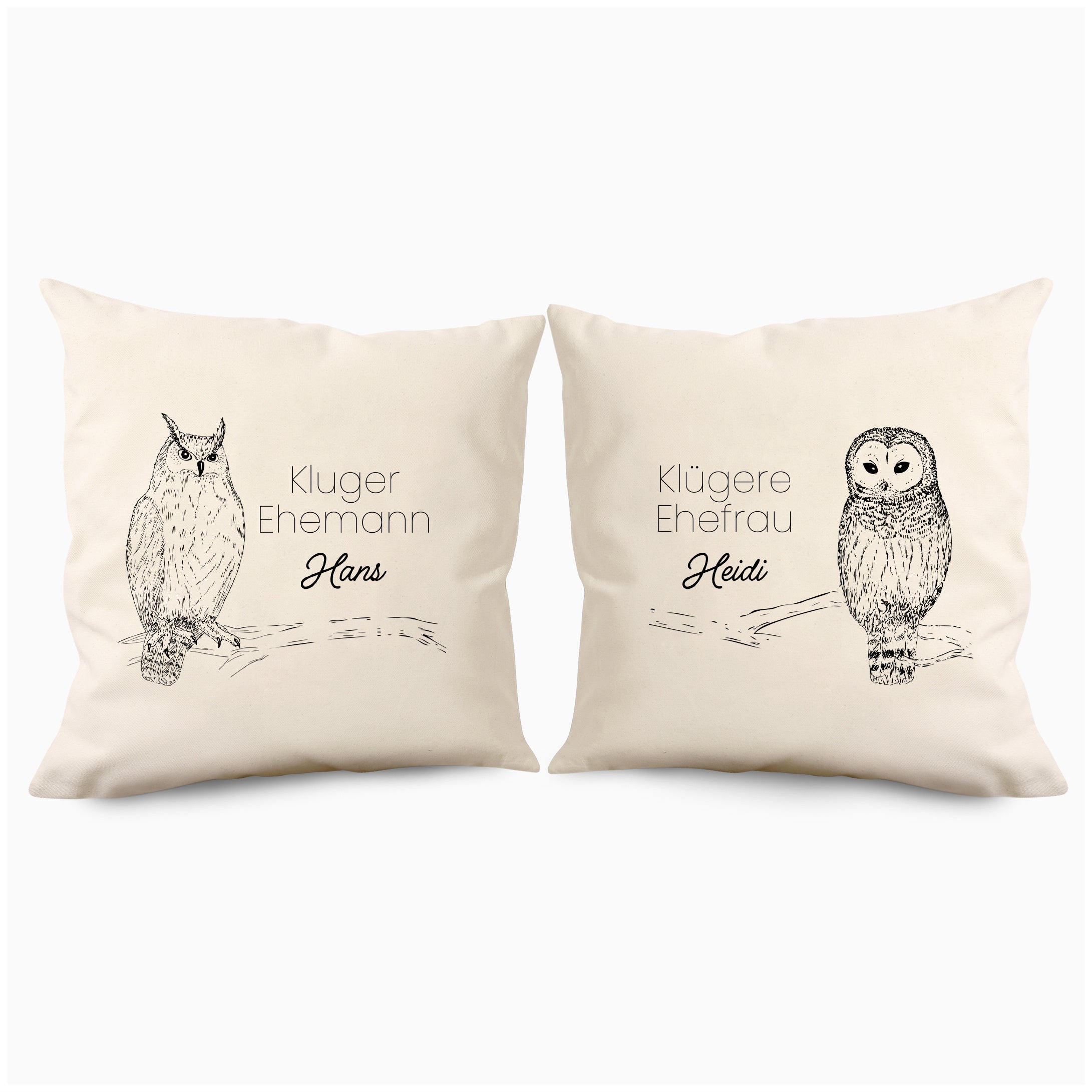 Set personalisierter Baumwollkissen SCHLAUMEIER Geschenk zum Jahrestag