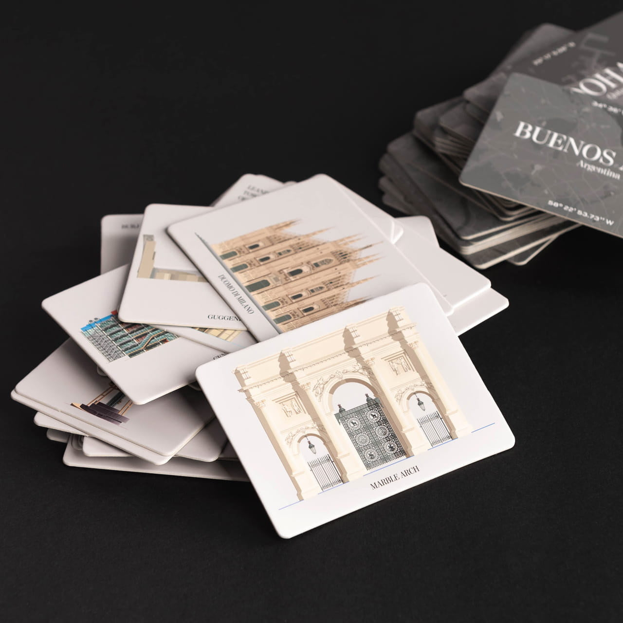 Gra w pamięć Iconic Buildings gra memory gra rodzinna prezent dla architekta prezent na parapetówkę