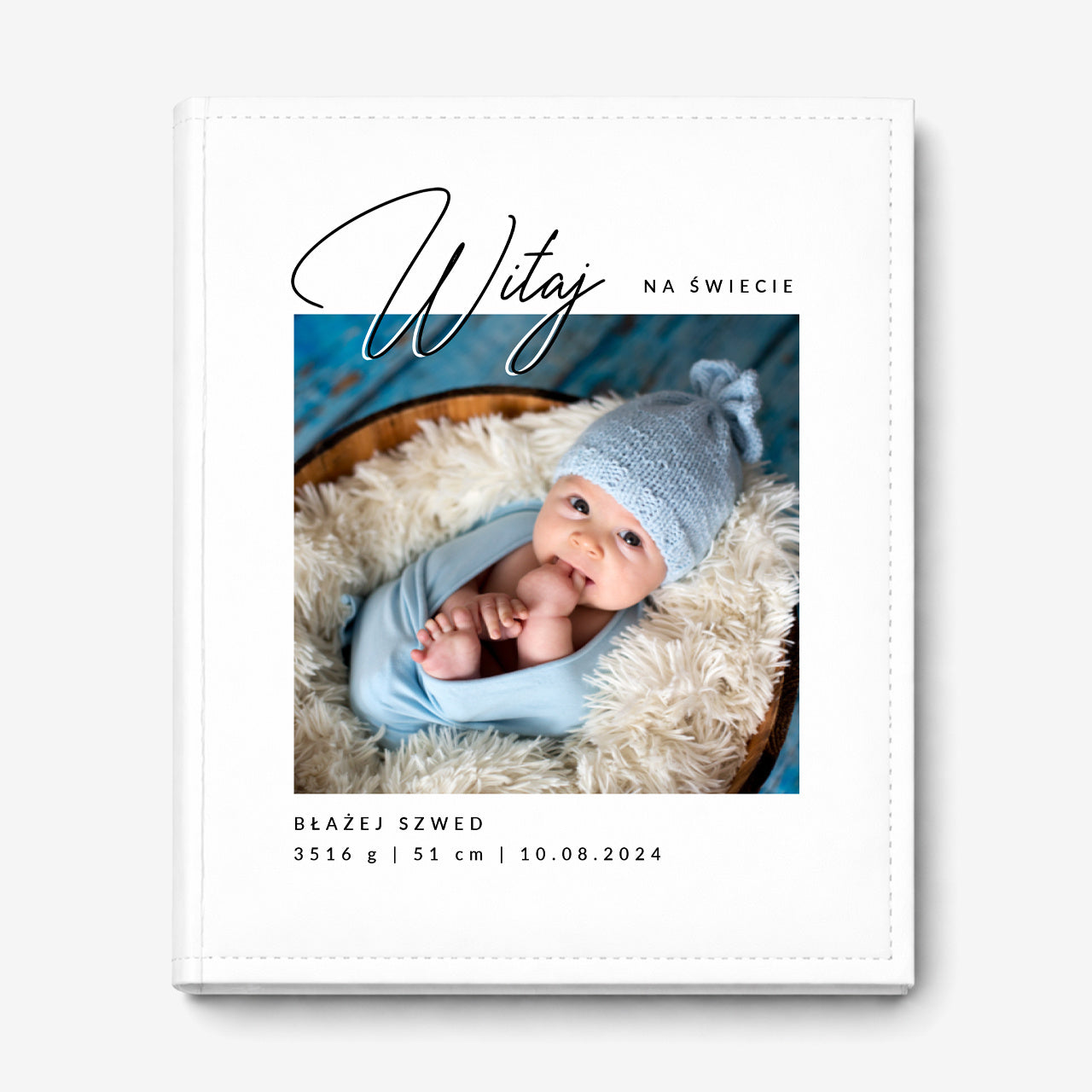 Album ze zdjęciem na okładce z okazji Narodzin Dziecka