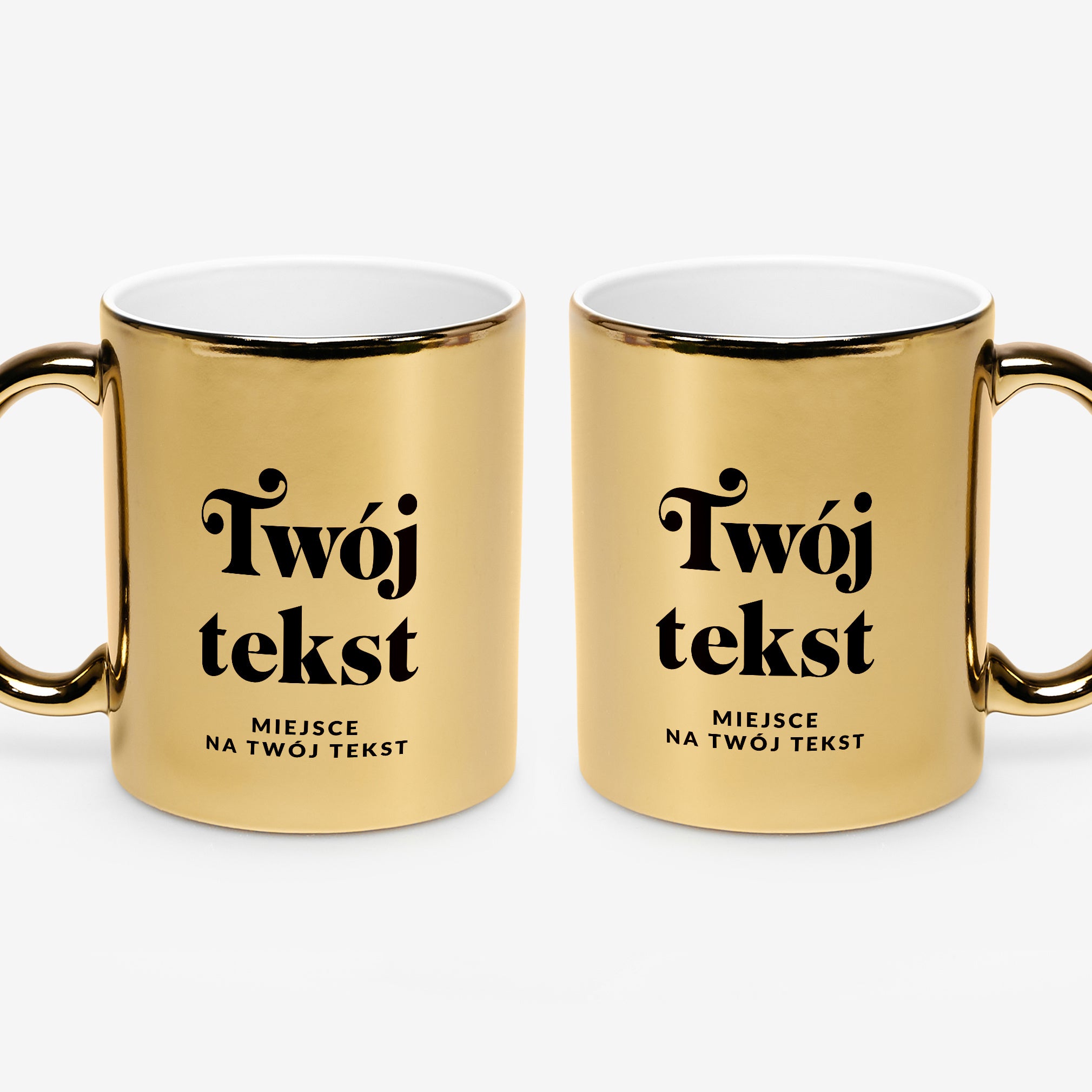 Złoty kubek z Twoim tekstem kubek personalizowany kubek z własnym nadrukiem