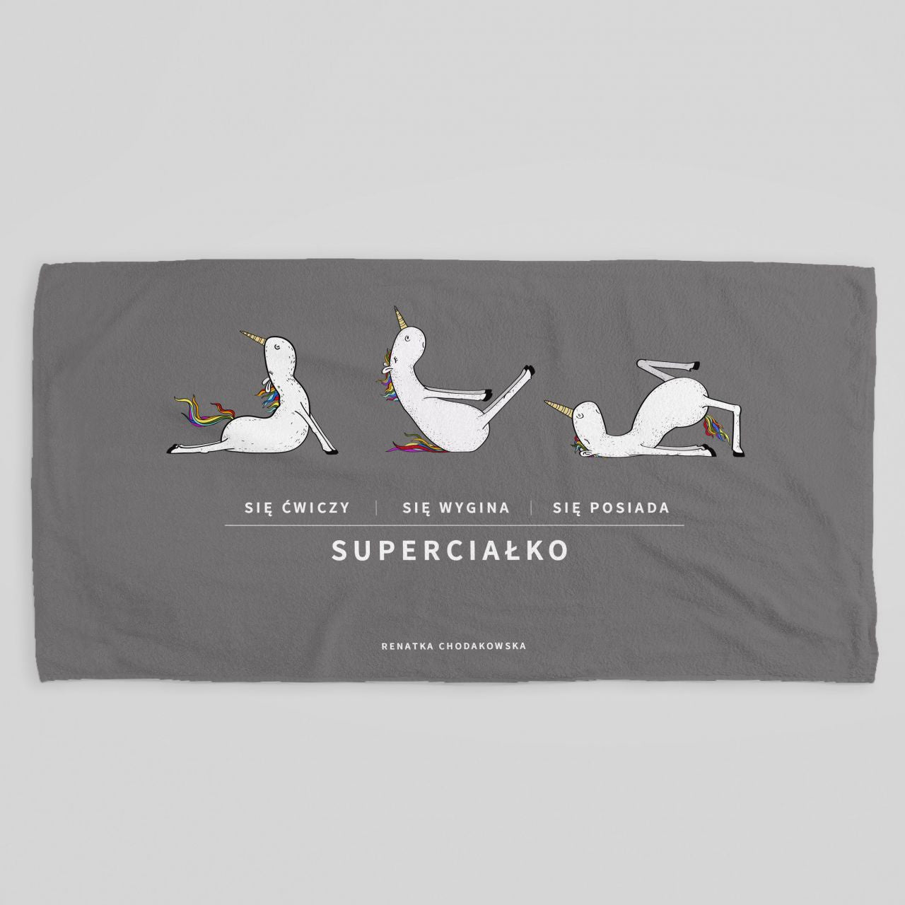 Ręcznik z zabawnym nadrukiem - prezent z jednorożcem prezent dla przyjaciółki ręcznik z jednorożcem