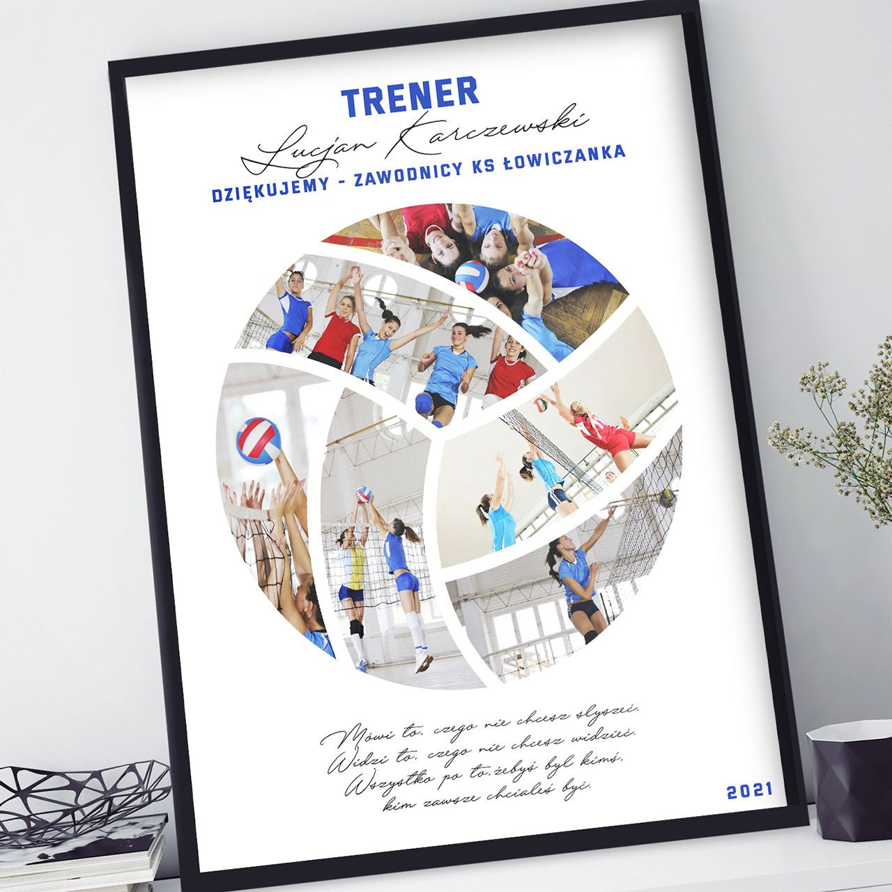 Plakat dla trenera siatkówki - piłka