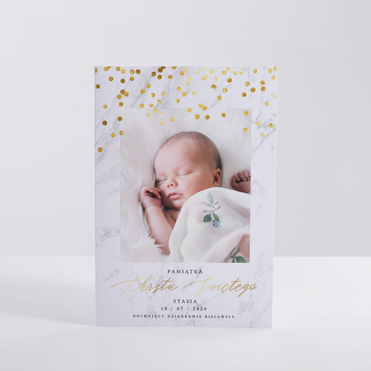 Personalizowana wielka kartka na Chrzciny chłopca - XXL personalizowana kartka na chrzest prezent na chrzest 
