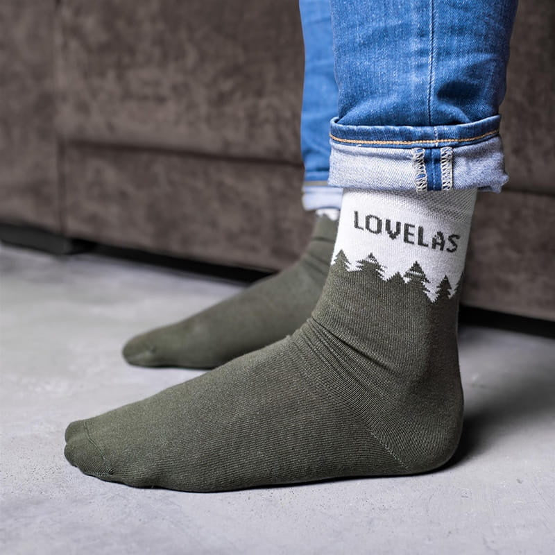Śmieszne skarpetki męskie - Lovelas prezent dla miłośnika lasu skarpetki męskie śmieszne