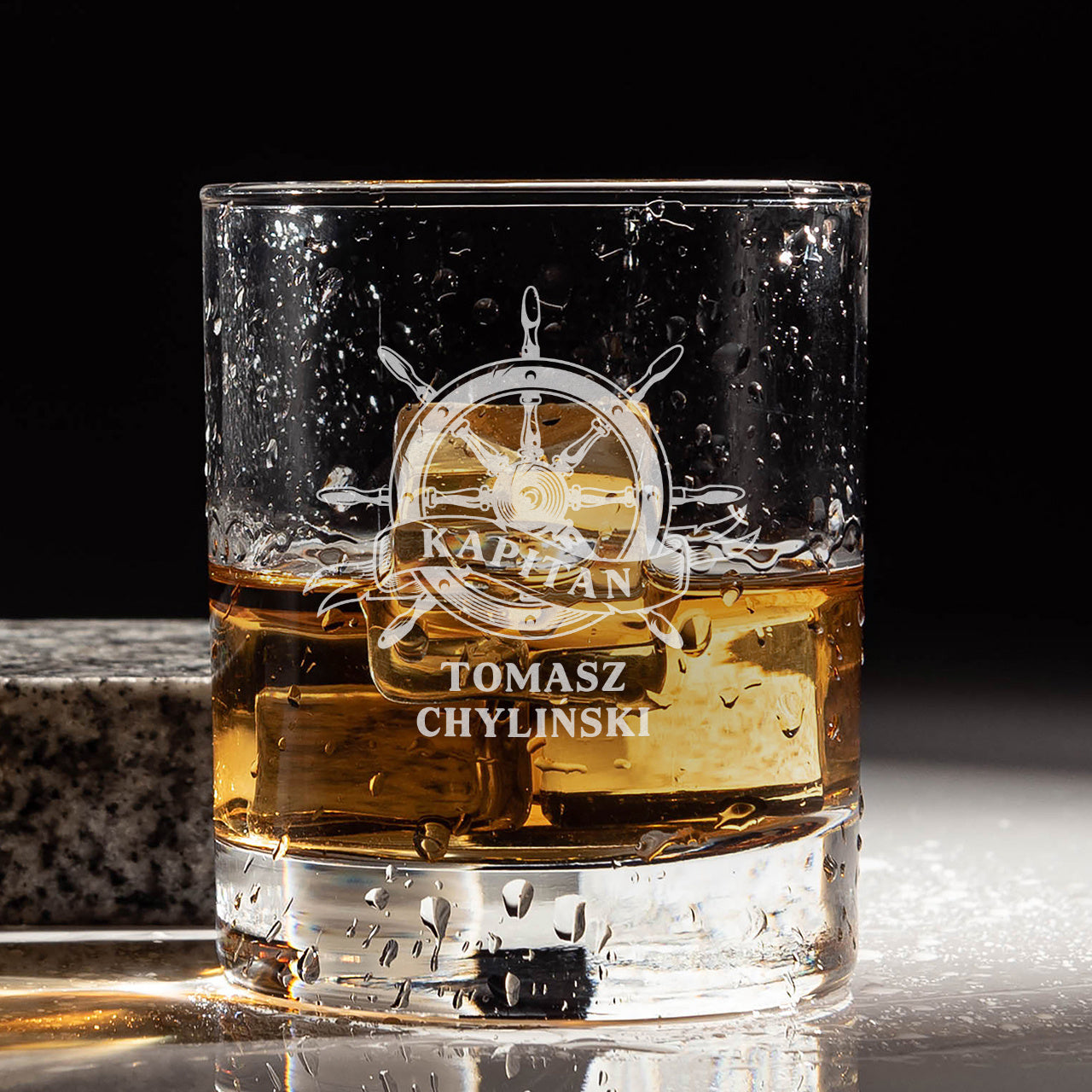Szklanka do whisky z grawerem - prezent dla kapitana