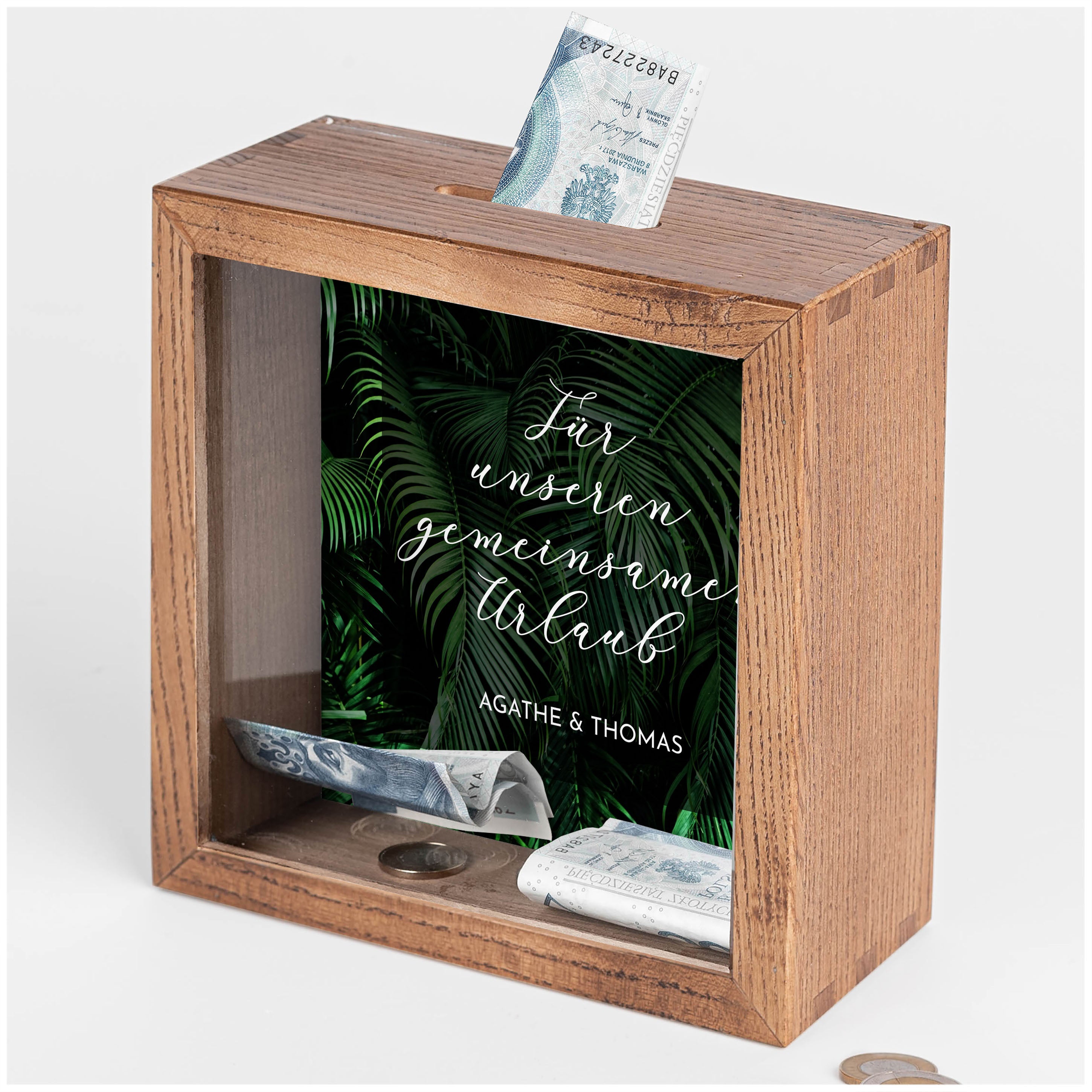 Personalisierte Spardose FÜR DEN URLAUB - Geschenk zum Hochzeitstag