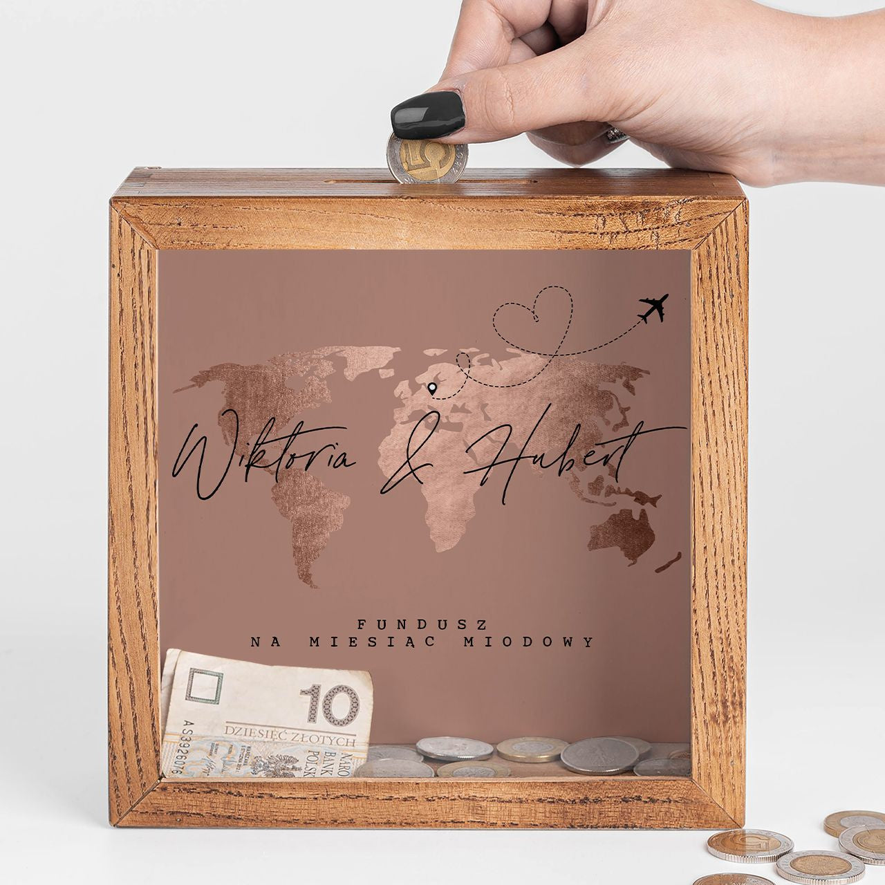Skarbonka dla nowożeńców - prezent dla młodej pary zamiast kwiatów skarbonka na ślub prezent dla nowożeńców
