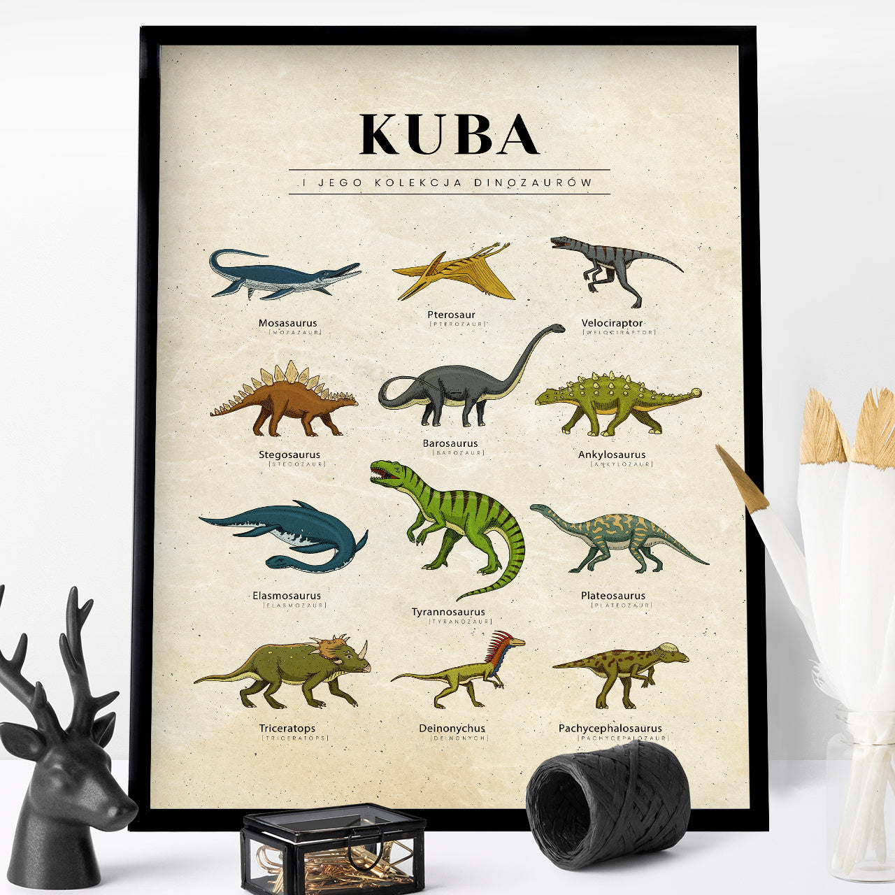Personalizowany plakat z dinozaurami
