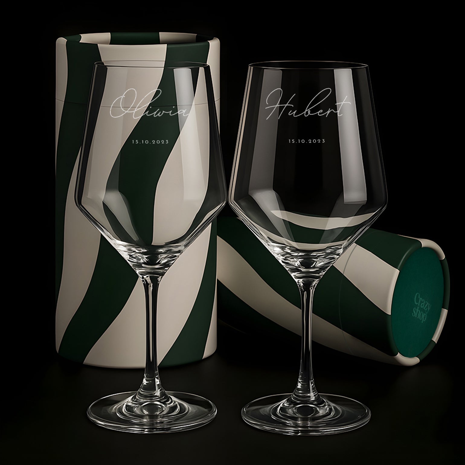 Komplet dwóch kieliszków - elegancki prezent ślubny kieliszki na ślub prezent na ślub