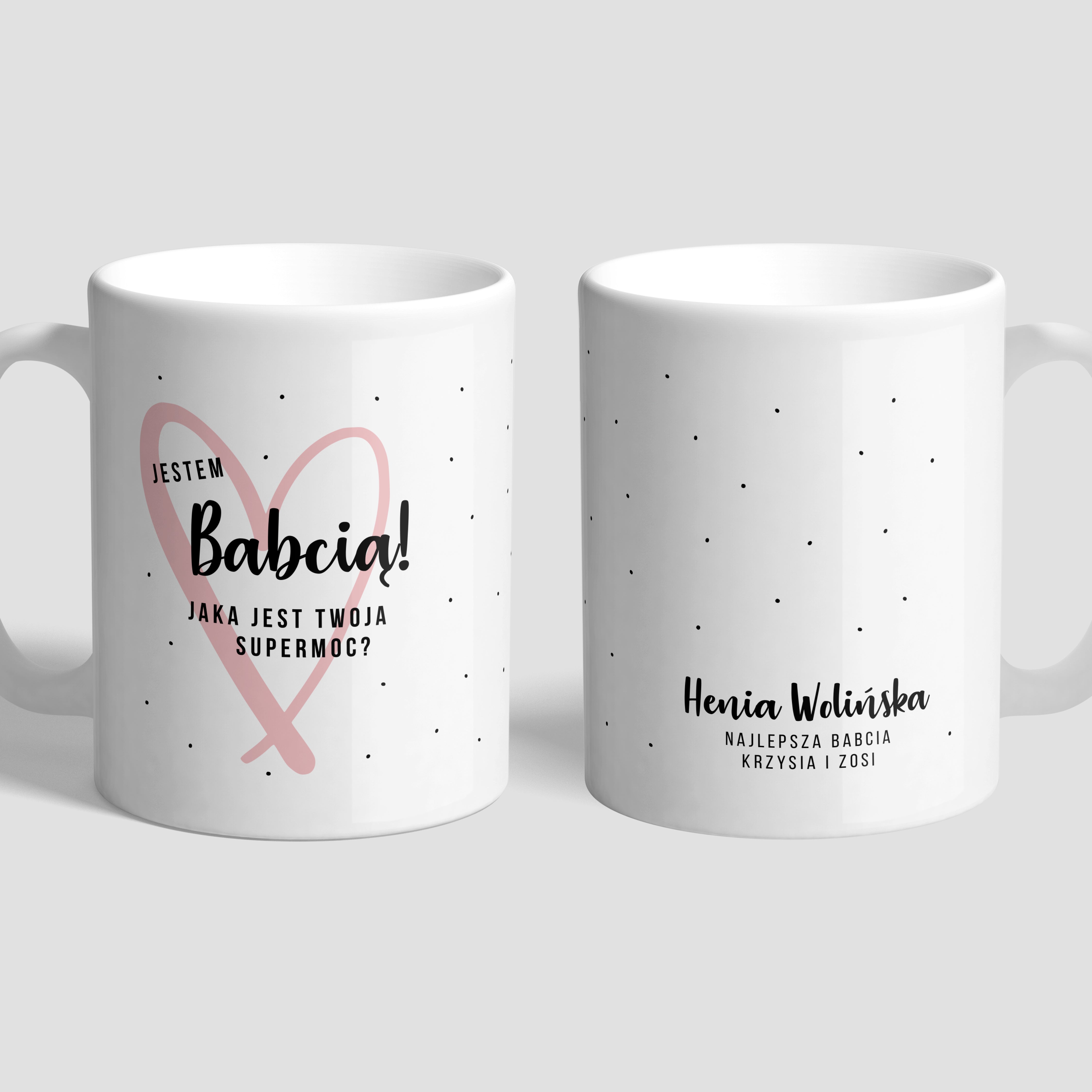 Personalizowany kubek na Dzień Babci - Supermoc prezent na dzień babci prezent dla babci kubek dla babci