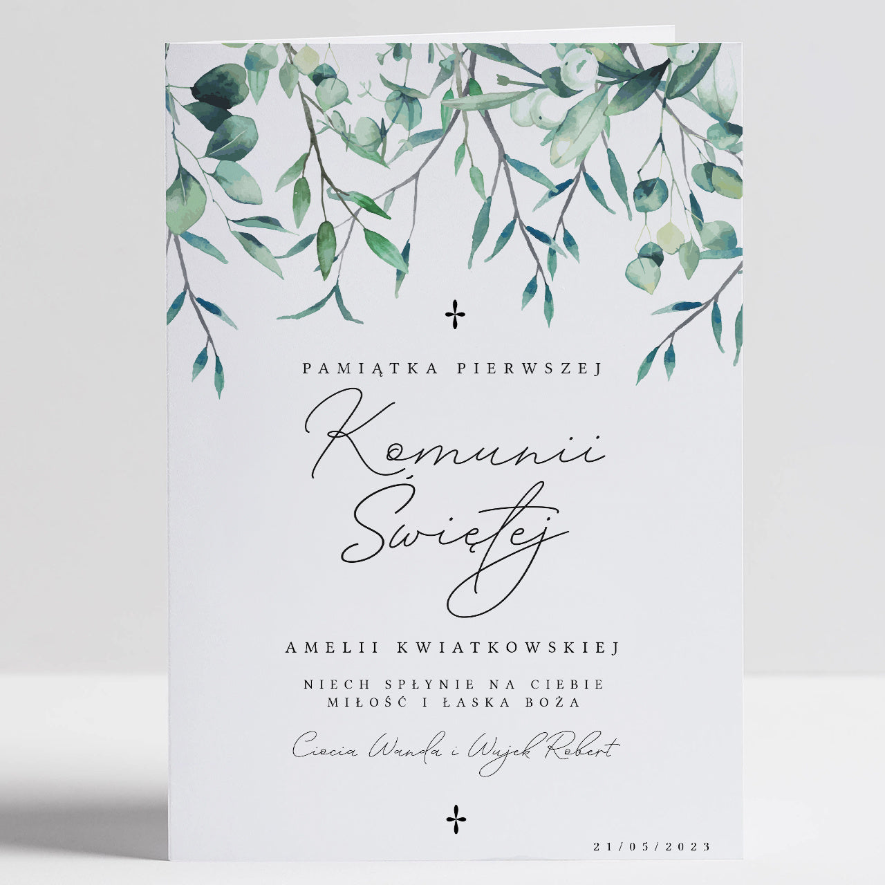 Kartka na Komunię od Matki Chrzestnej A4 kartka komunijna upominek na Pierwszą Komunię