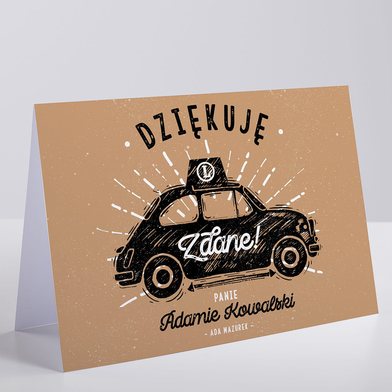 Personalizowana kartka dla instruktora jazdy