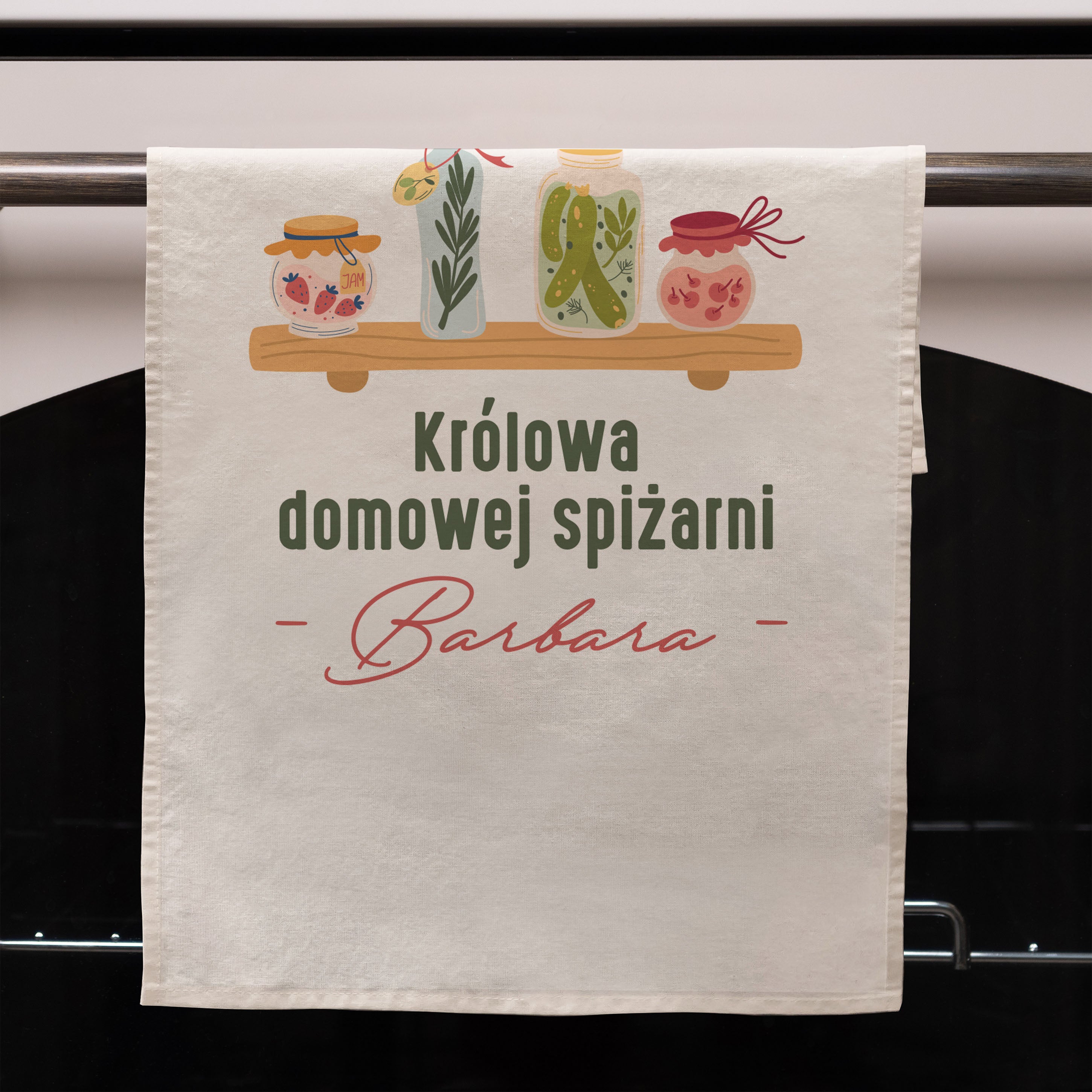 Personalizowana ścierka na prezent do kuchni - królowa spiżarni