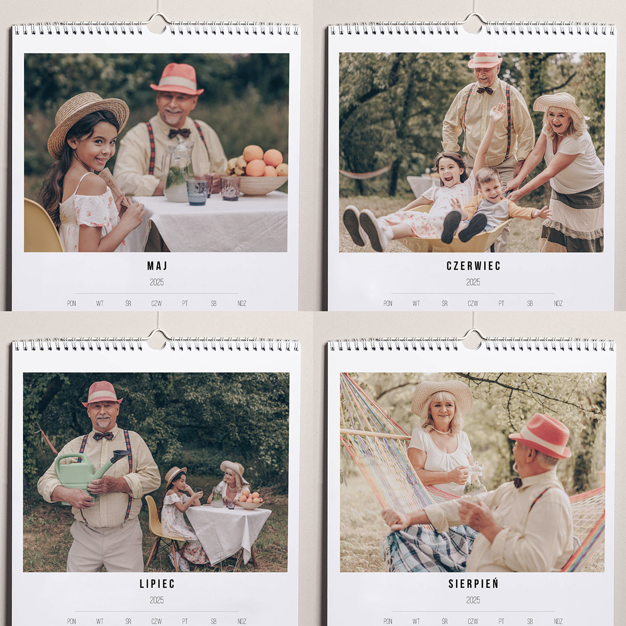Wiszący kalendarz ze zdjęciami dla babci i dziadki