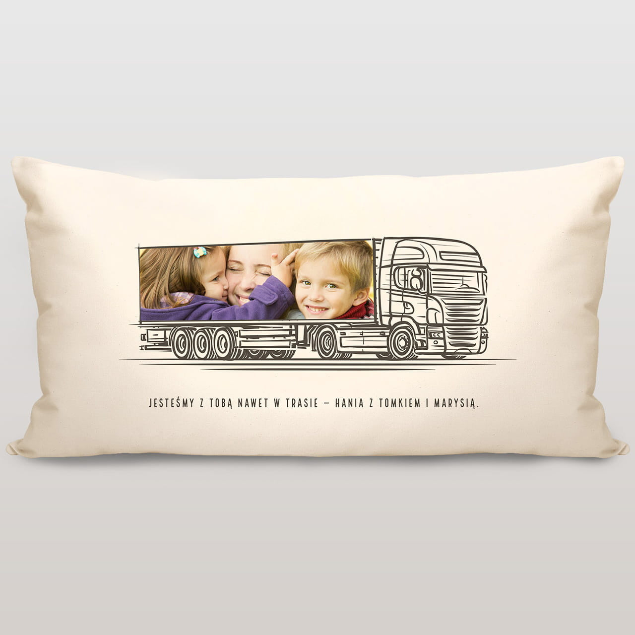 Poduszka dla kierowcy ciężarówki - ze zdjęciem prezent dla kierowcy tira prezent dla kierowcy ciężarówki