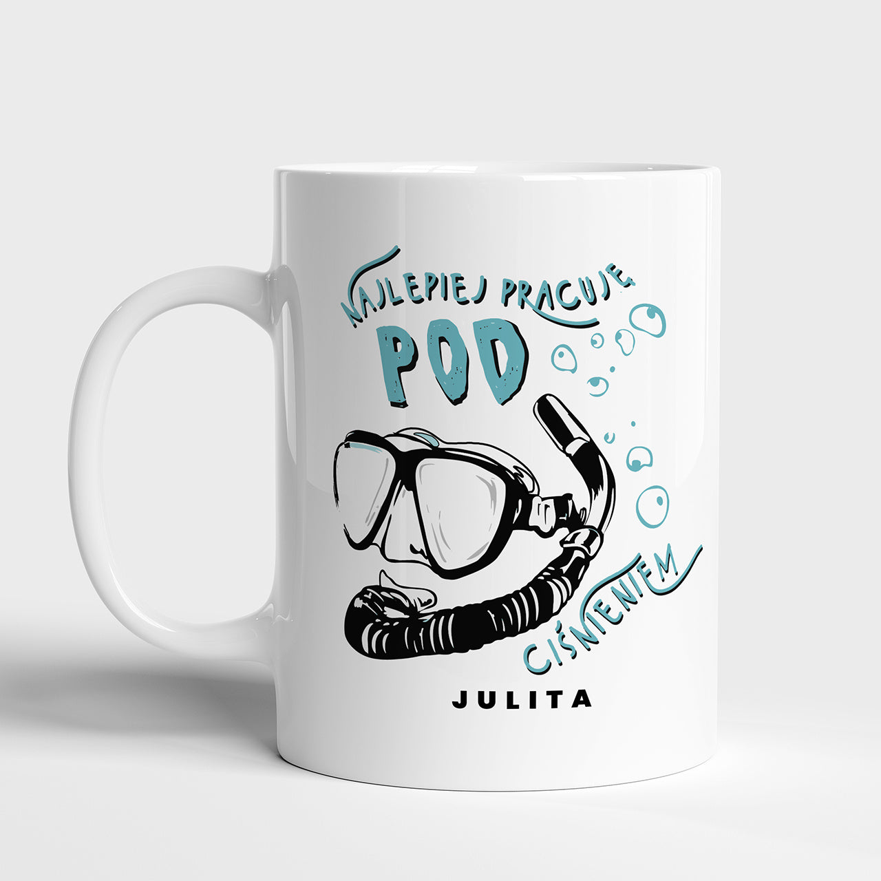 Kubek personalizowany - prezent dla nurka kubek dla nurka emaliowany kubek dla płetwonurka gadżet dla nurka