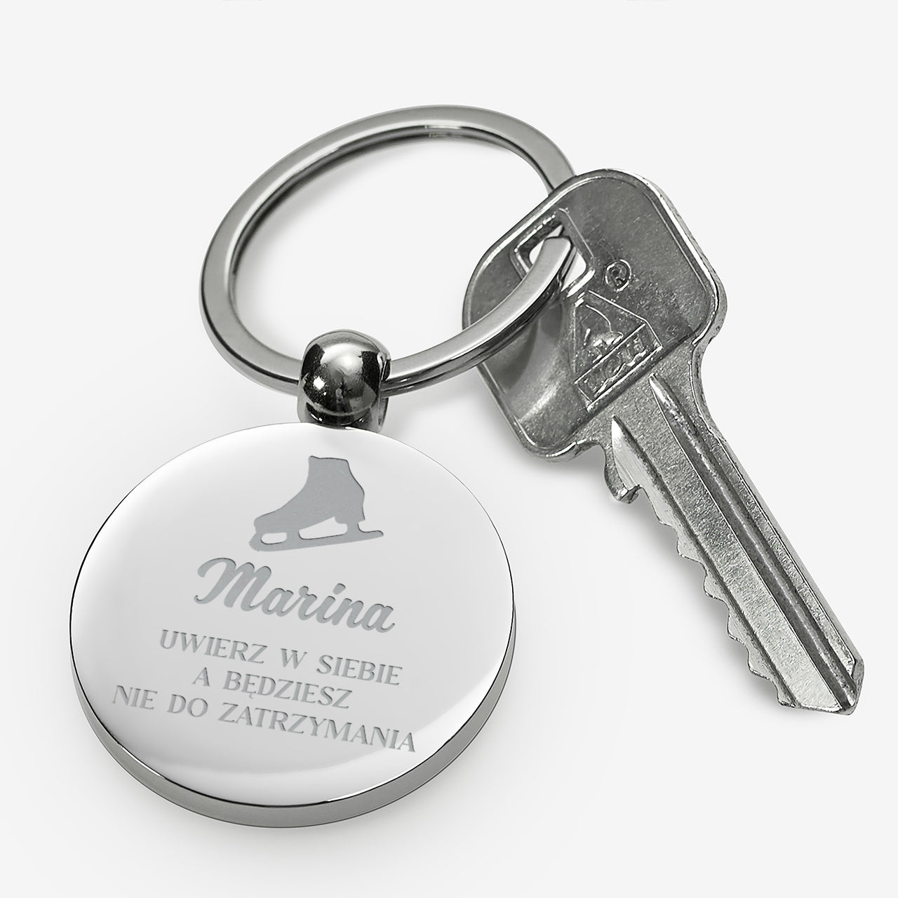 Motywacyjny brelok dla łyżwiarki prezent dla łyżwiarki personalizowany brelok do kluczy motywacyjny breloczek