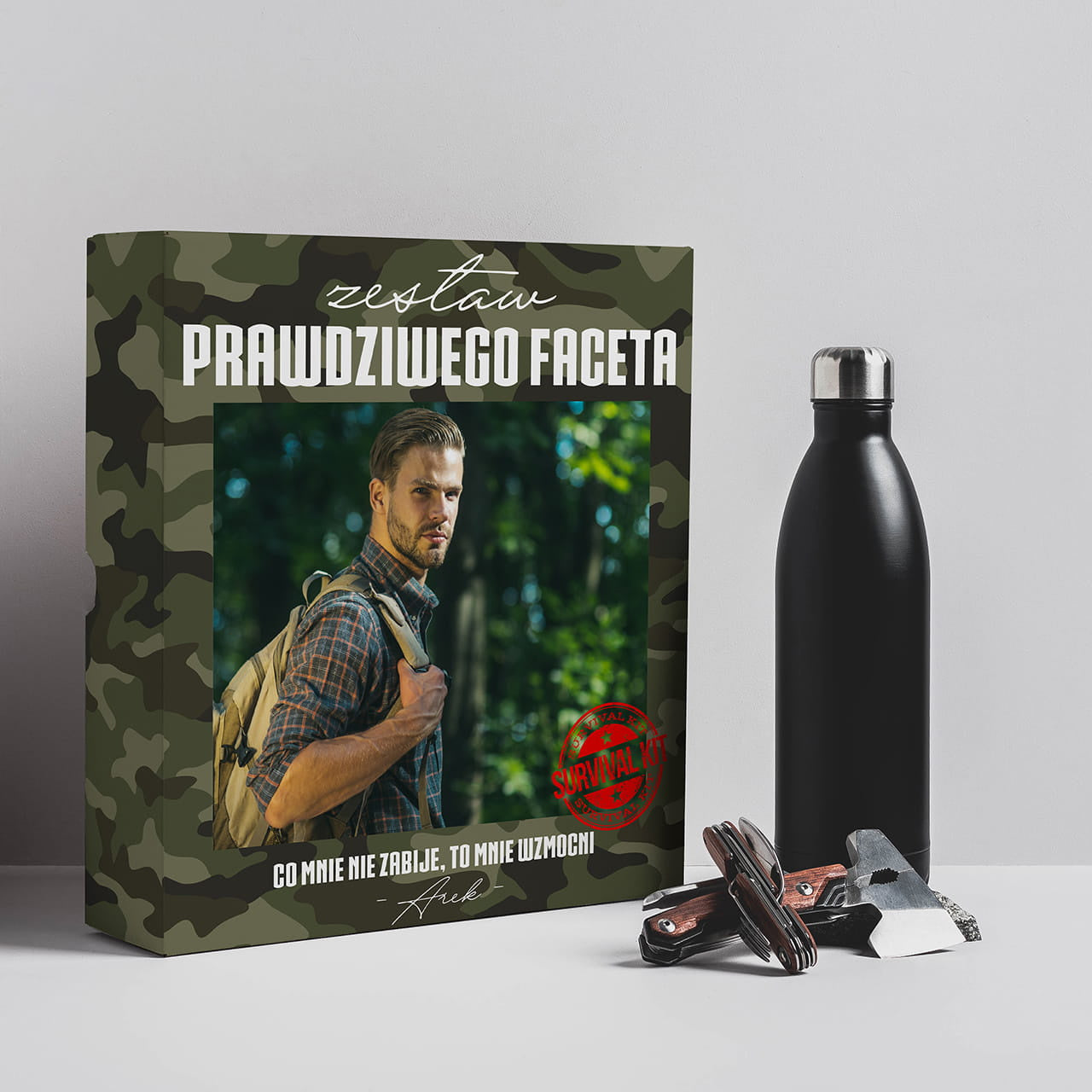 Zestaw do survivalu dla faceta