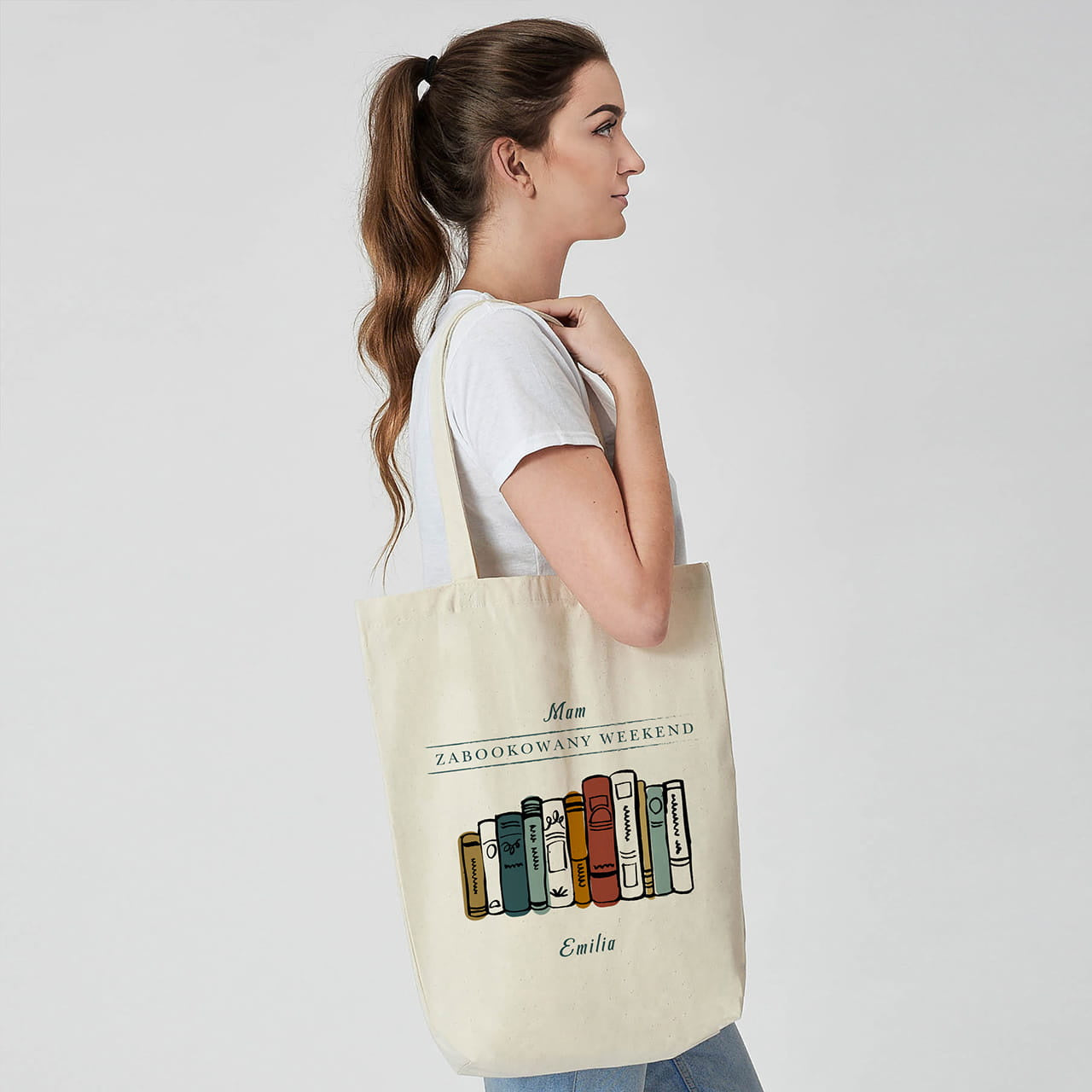Personalizowana torba na książki - upominek dla książkary prezent dla książkary prezent dla miłośnika książek