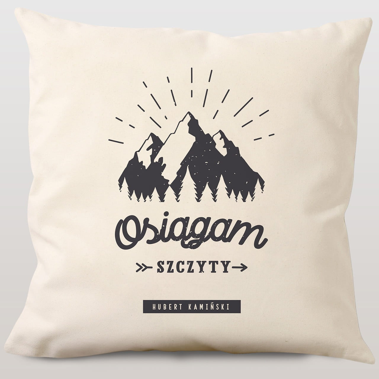 Poduszka z nadrukiem dla alpinisty prezent dla miłośnika gór personalizowana poduszka prezent dla alpinisty