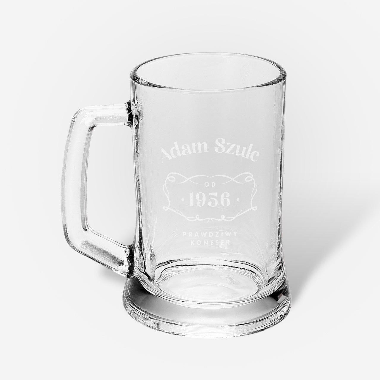 Kufel do piwa z imieniem - Prawdziwy Koneser - prezent na urodziny mężczyzny prezent dla taty, prezent dla niego