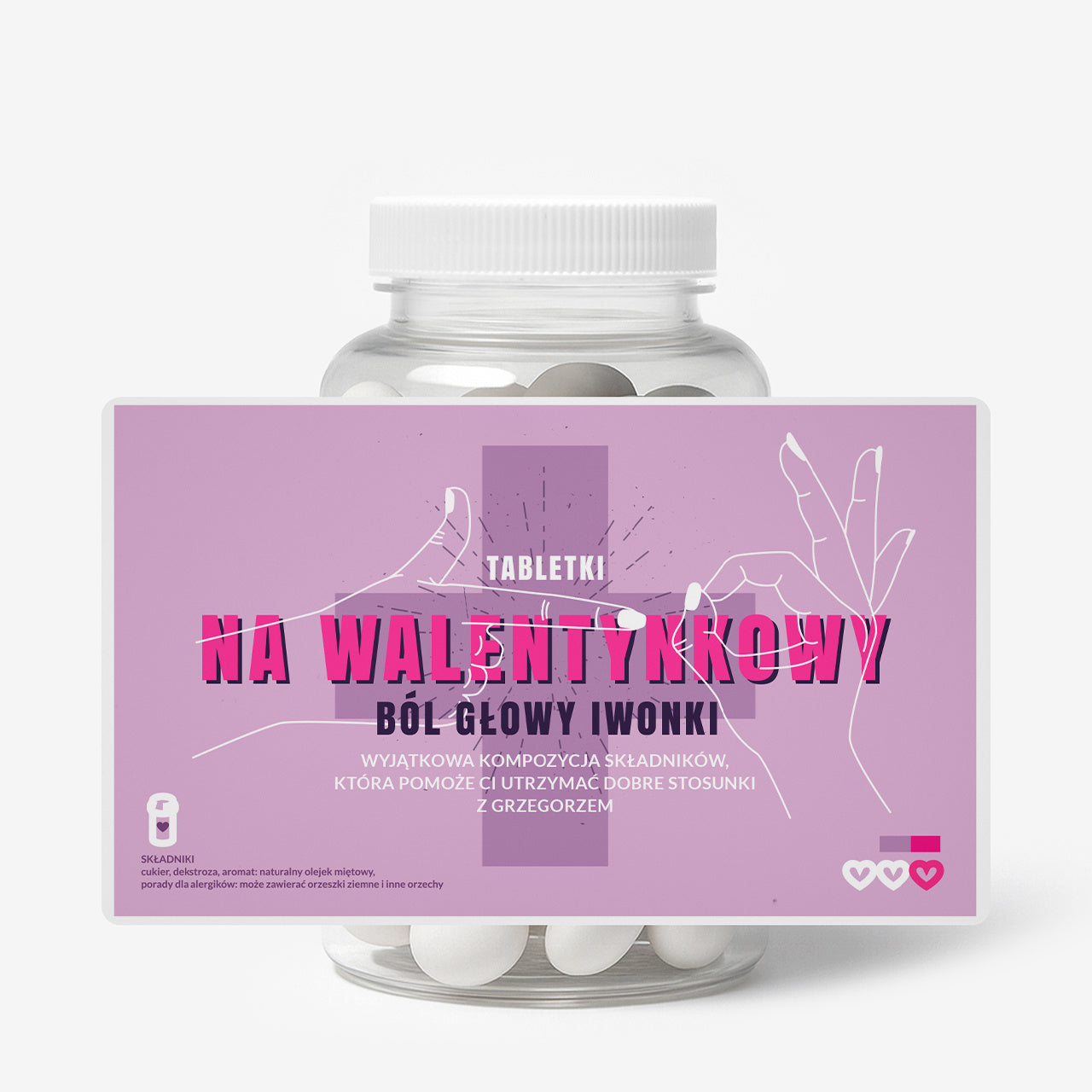 Zestaw prezentowy: miętówki + etykieta do naklejenia - upominek dla ukochanej