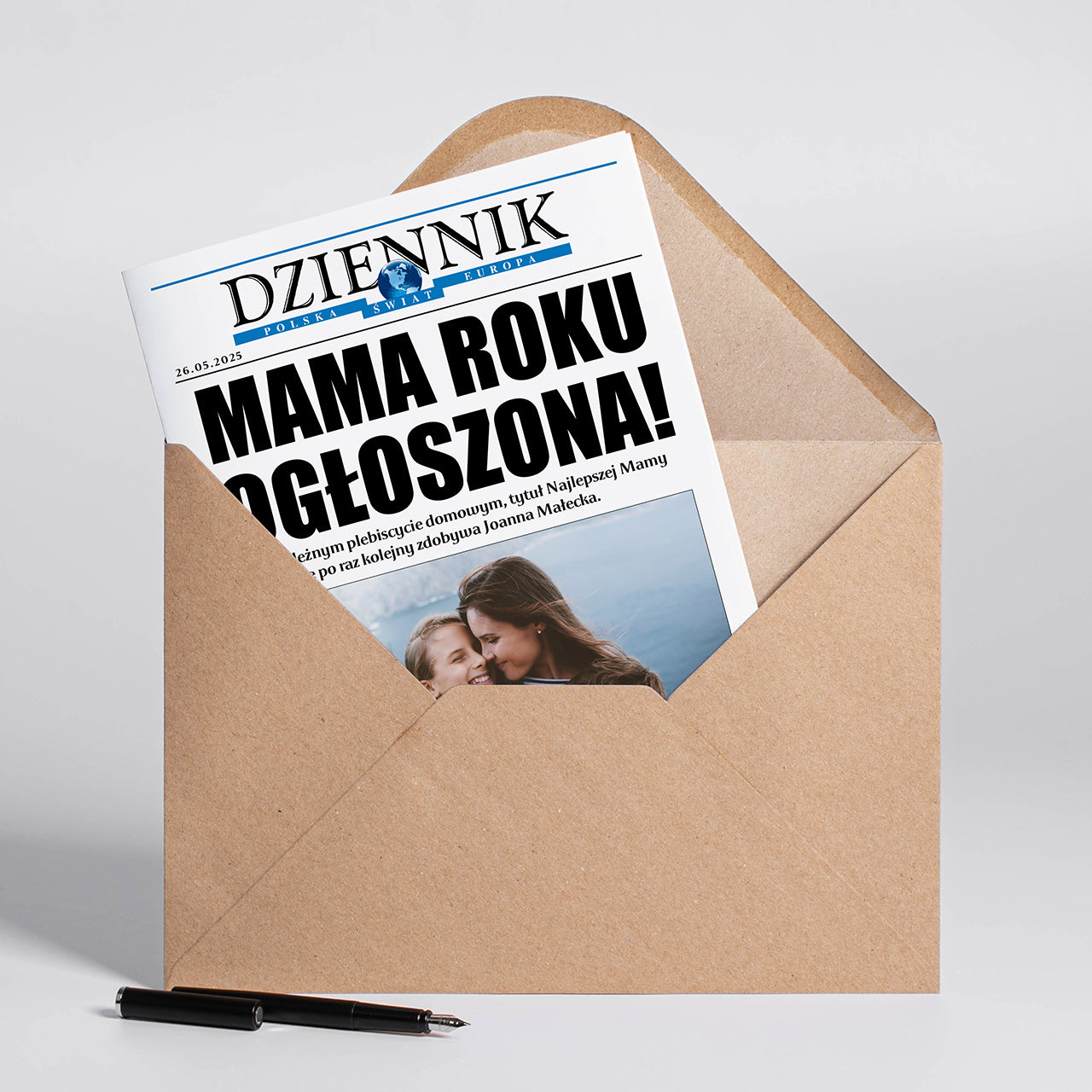 Kartka A4 ze zdjęciem na Dzień Mamy - mama roku upominek dla mamy na Dzień Mamy kartka personalizowana dla mamy