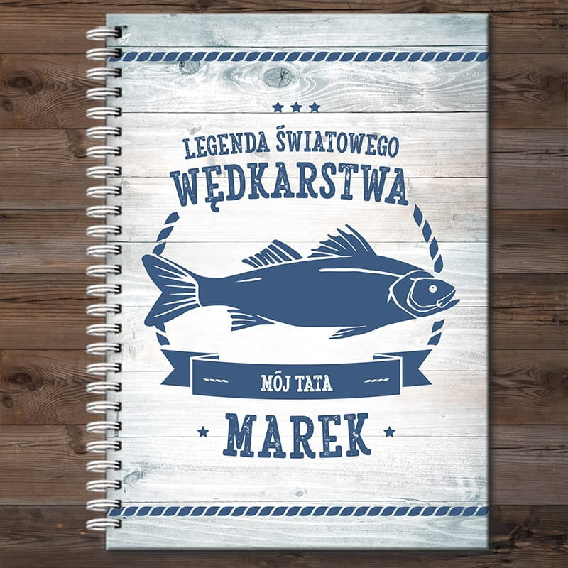 Personalizowany notes dla taty wędkarza prezent dla taty wędkarza notes dla wędkarza prezent dla wędkarza