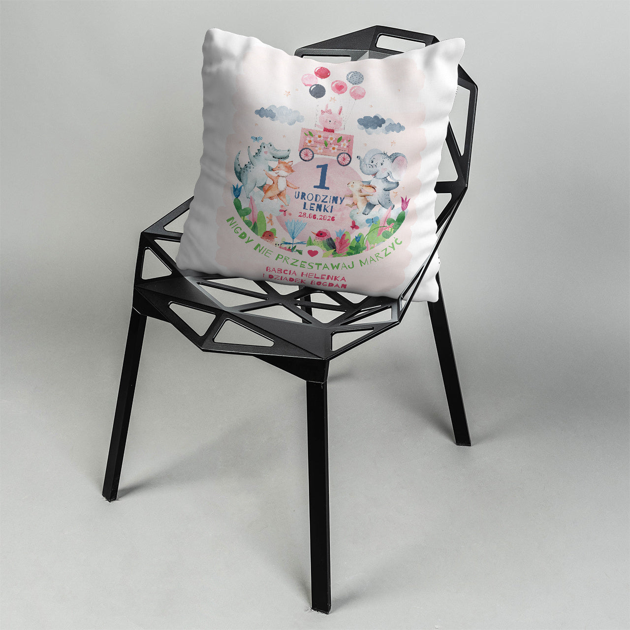 Personalizowana poduszka dla dziecka - prezent na roczek dla dziewczynki